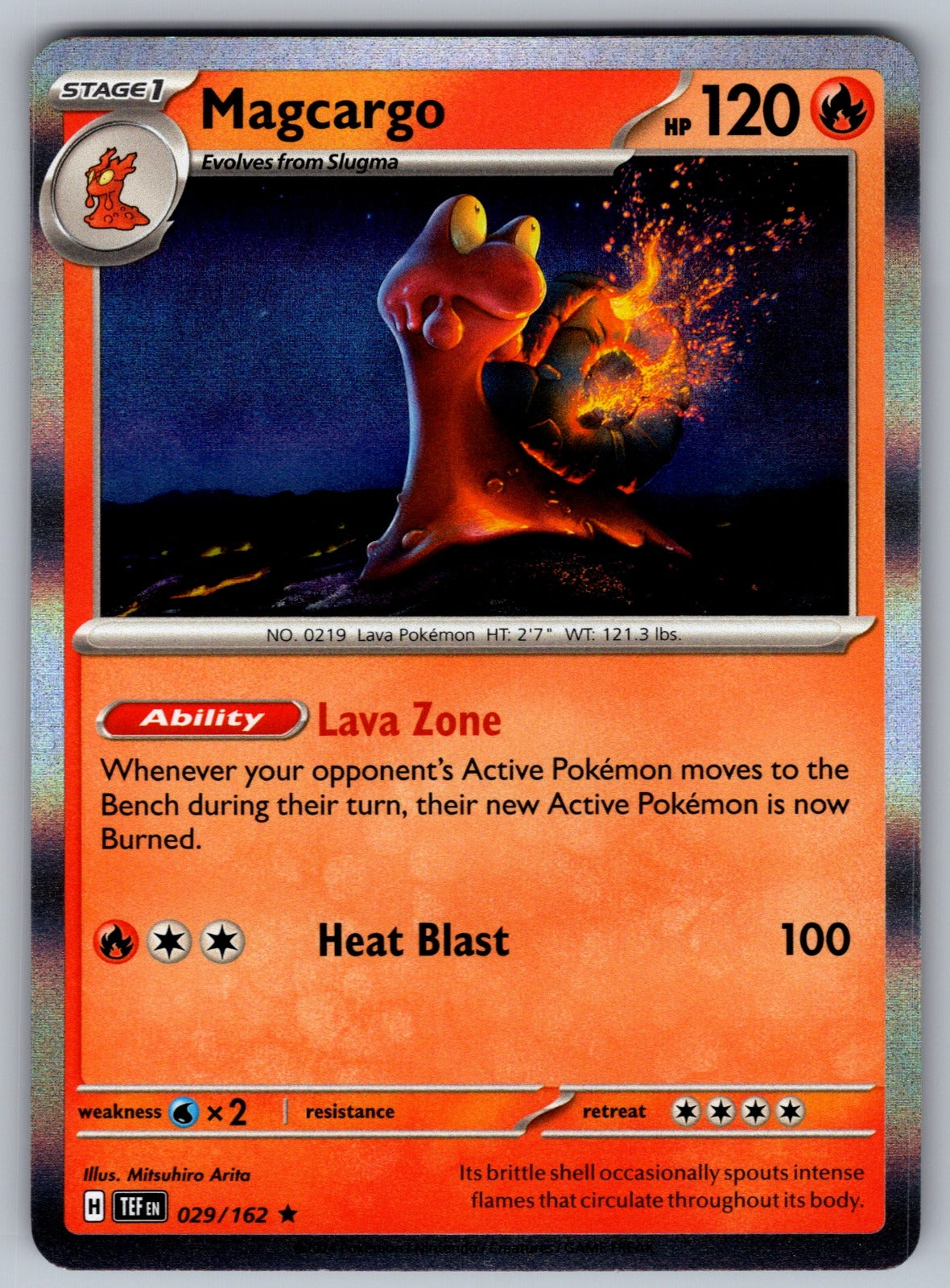 Magcargo Holo Rare SV05: Temporal Forces 029/162 NM 2024