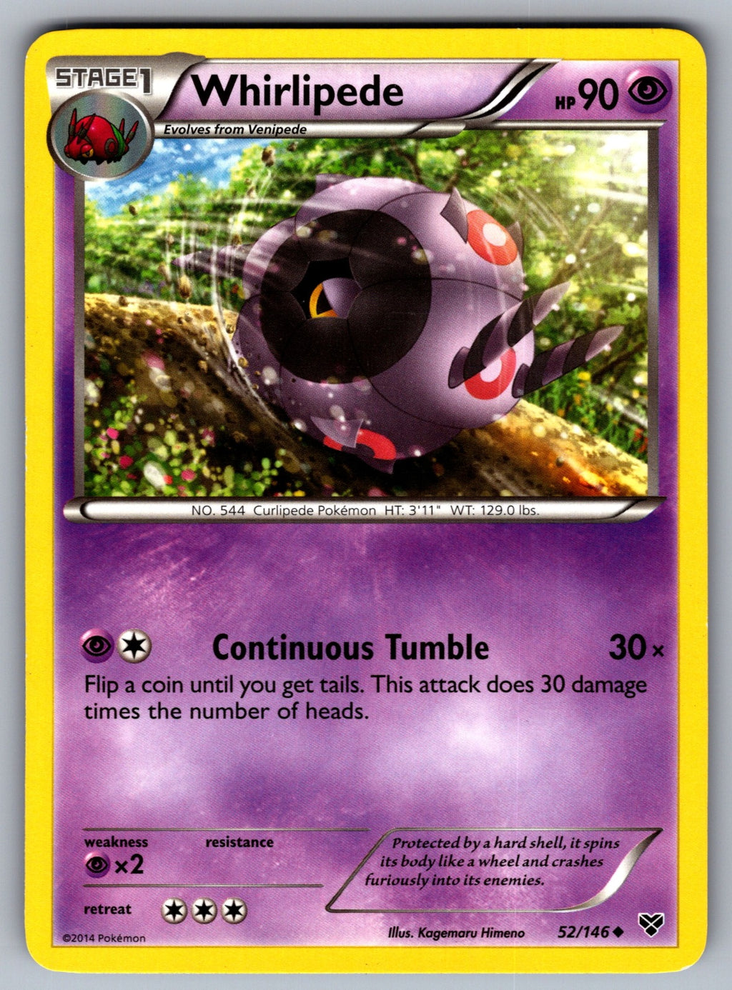 Whirlipede Uncommon XY Base Set 52/146 LP 2014