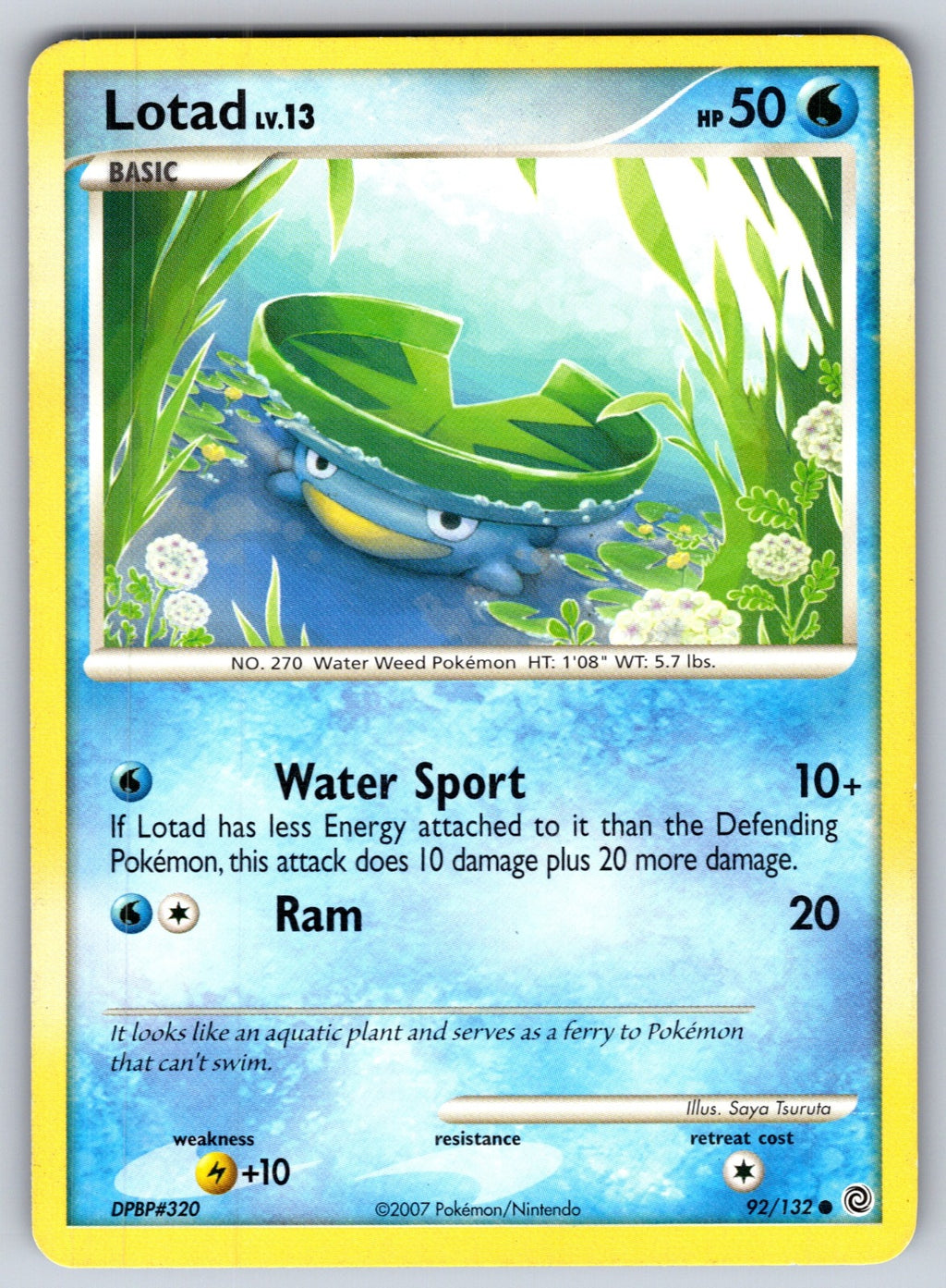 Lotad Common Secret Wonders 92/132 LP 2007