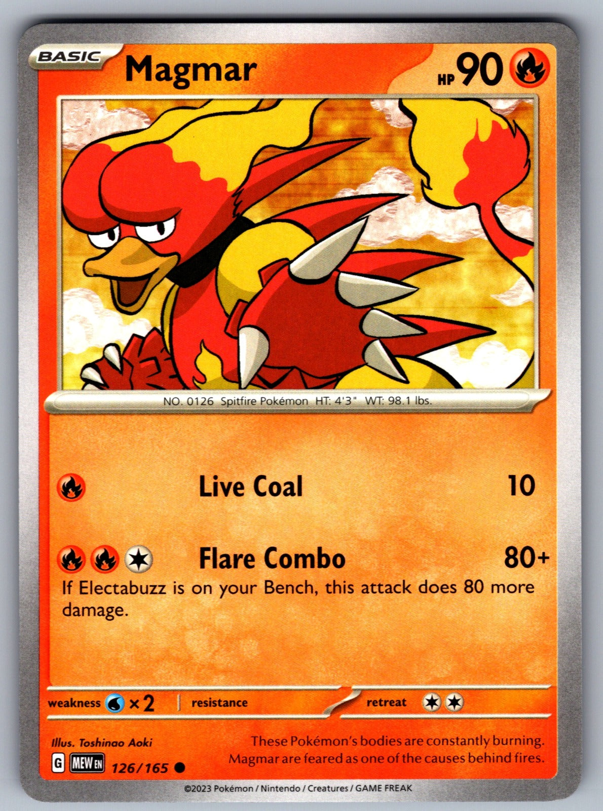 Magmar Common SV: Scarlet & Violet 151 126/165 NM 2023