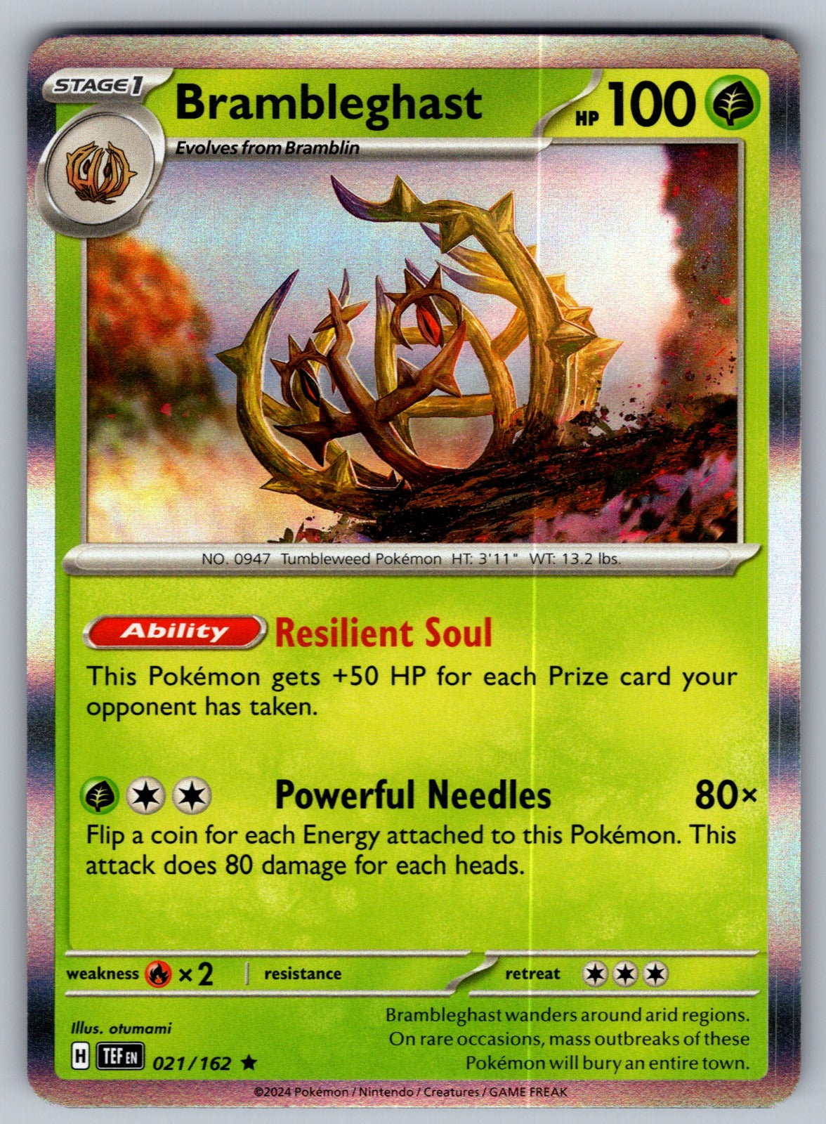 Brambleghast Holo Rare SV05: Temporal Forces 021/162 NM 2024