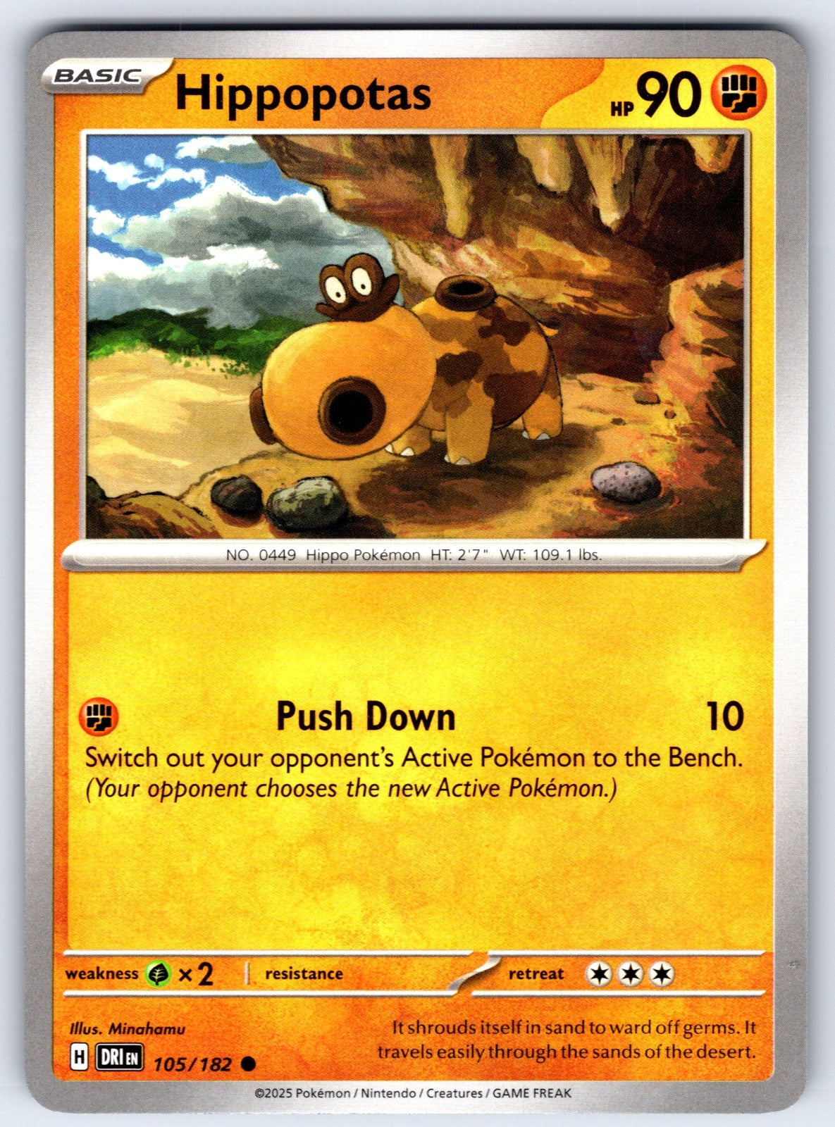 Hippopotas Common SV10: Destined Rivals 105/182 NM 2025