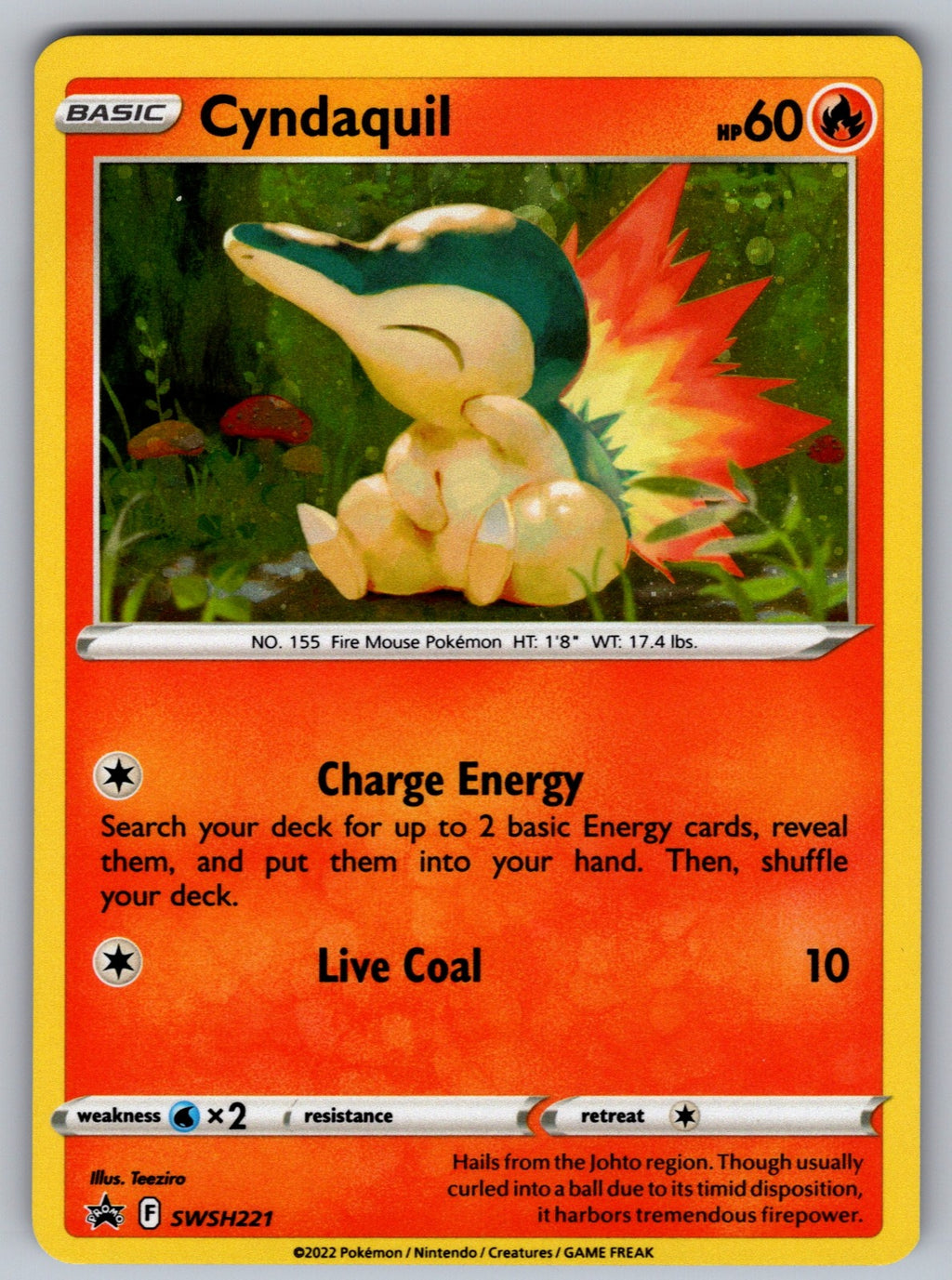 Cyndaquil Holo Promo SWSH: Sword & Shield Promo Cards SWSH221 NM 2019