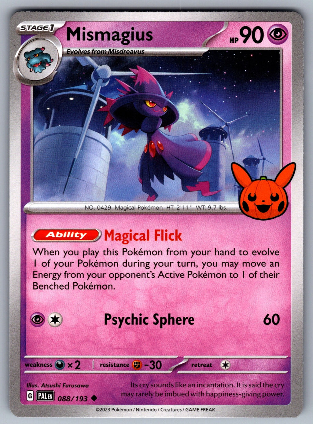 Mismagius Uncommon Trick or Trade BOOster Bundle 2023 088/193 NM 2023