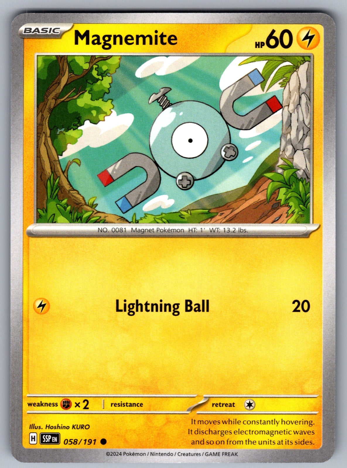 Magnemite Common SV08: Surging Sparks 058/191 NM 2024