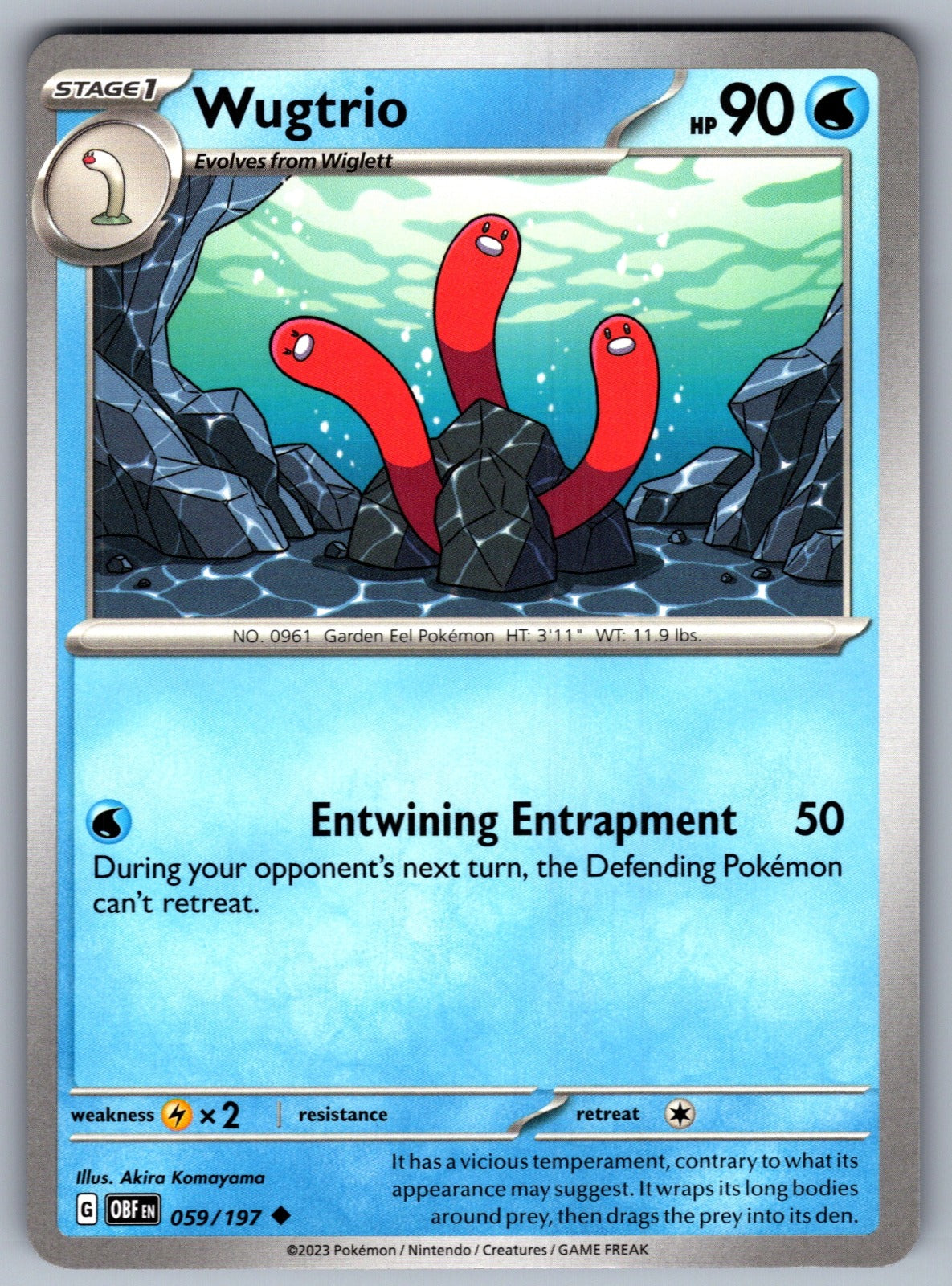 Wugtrio Uncommon SV03: Obsidian Flames 059/197 NM 2023