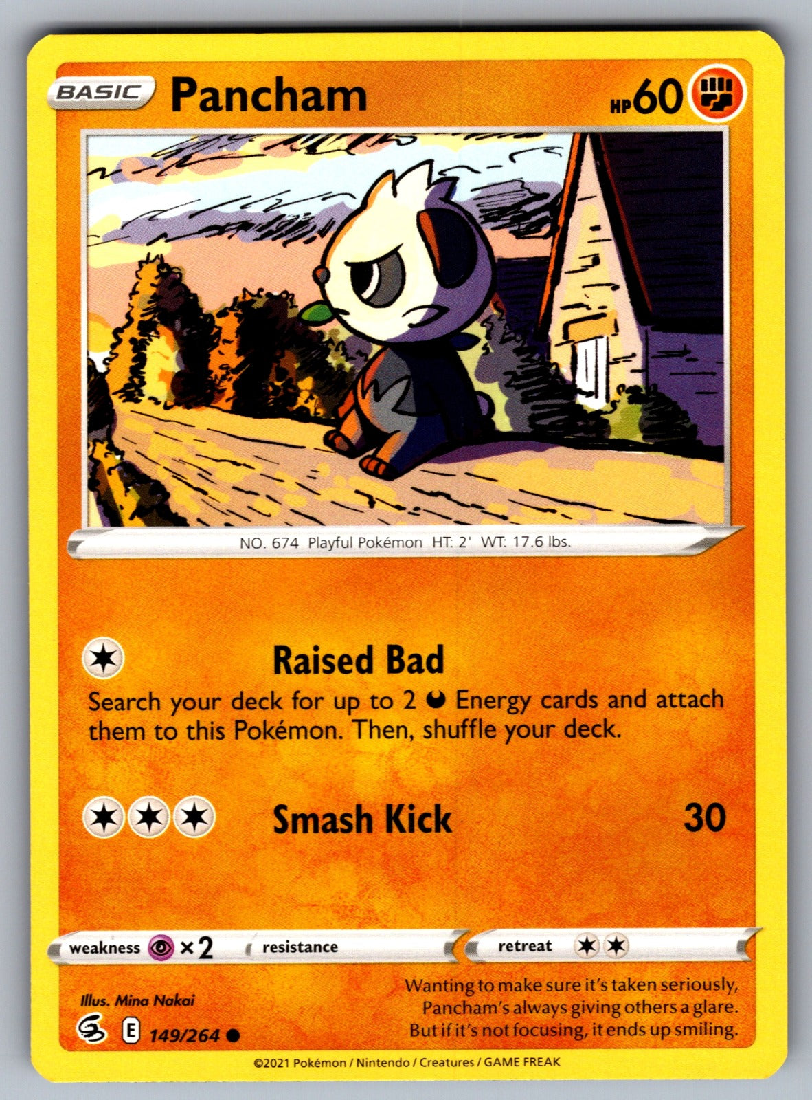 Pancham Common SWSH08: Fusion Strike 149/264 NM 2021