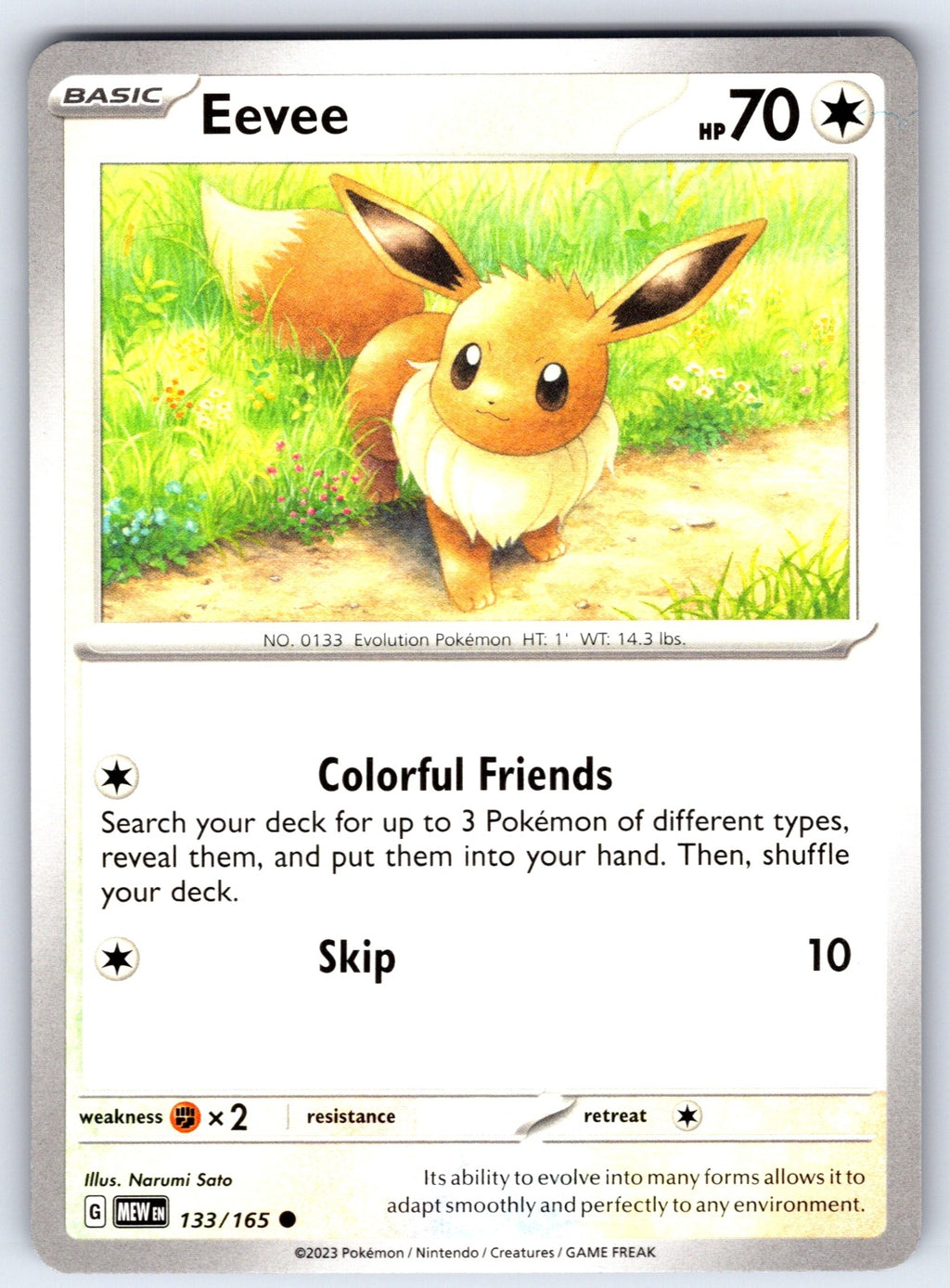 Eevee Common SV: Scarlet & Violet 151 133/165 LP 2023