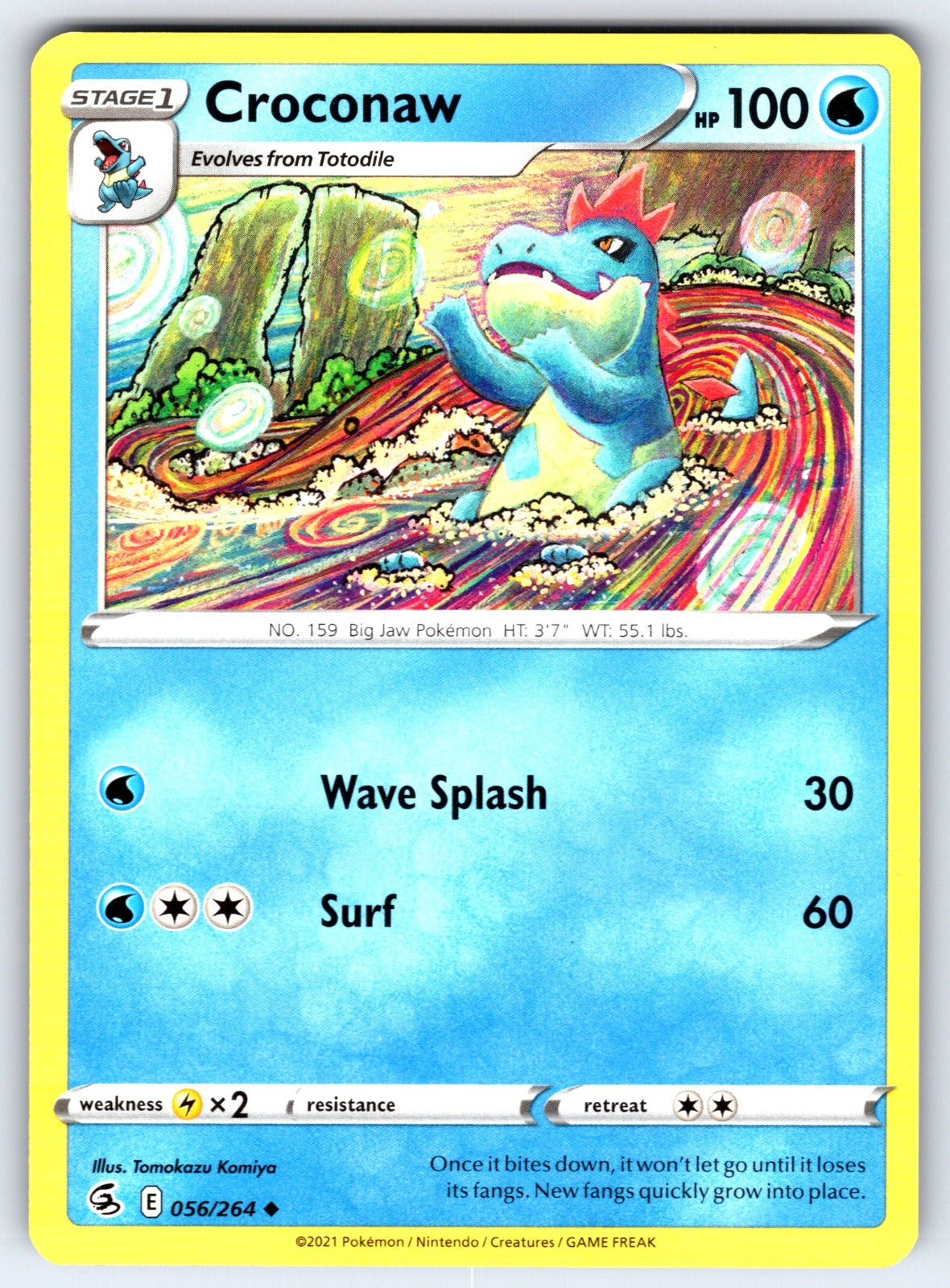Croconaw Uncommon SWSH08: Fusion Strike 056/264 NM 2021