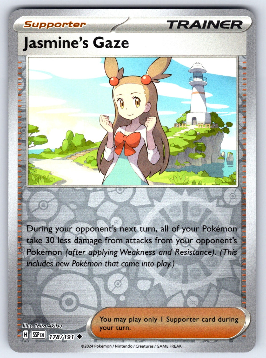 Jasmine's Gaze Reverse Holo Uncommon SV08: Surging Sparks 178/191 NM 2024