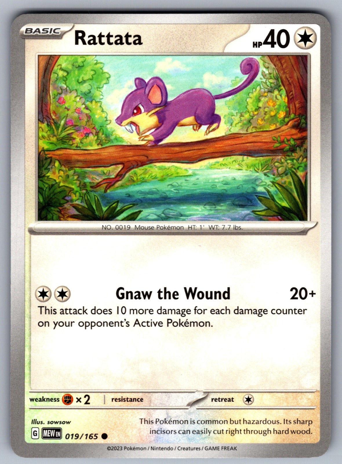 Rattata Common SV: Scarlet & Violet 151 019/165 NM 2023