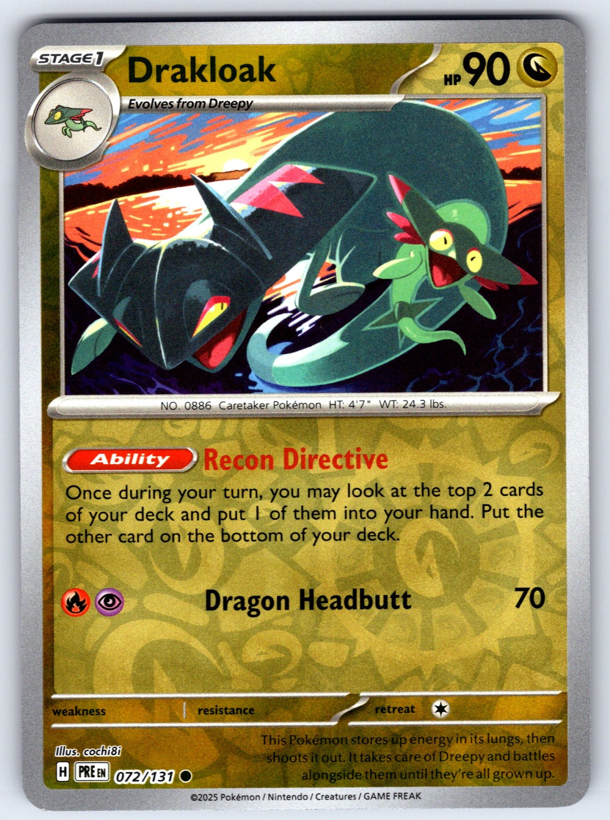 Drakloak Holo Common Prize Pack Series Cards 129/167 NM 2022