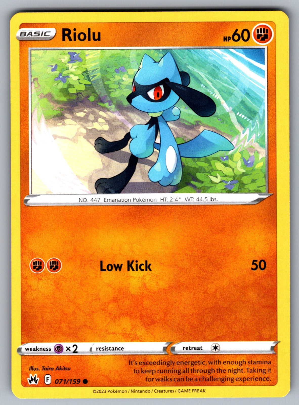 Riolu Common SWSH: Crown Zenith 071/159 NM 2023