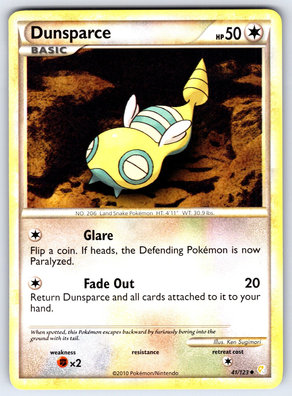 Dunsparce Uncommon HeartGold SoulSilver 41/123 LP 2010