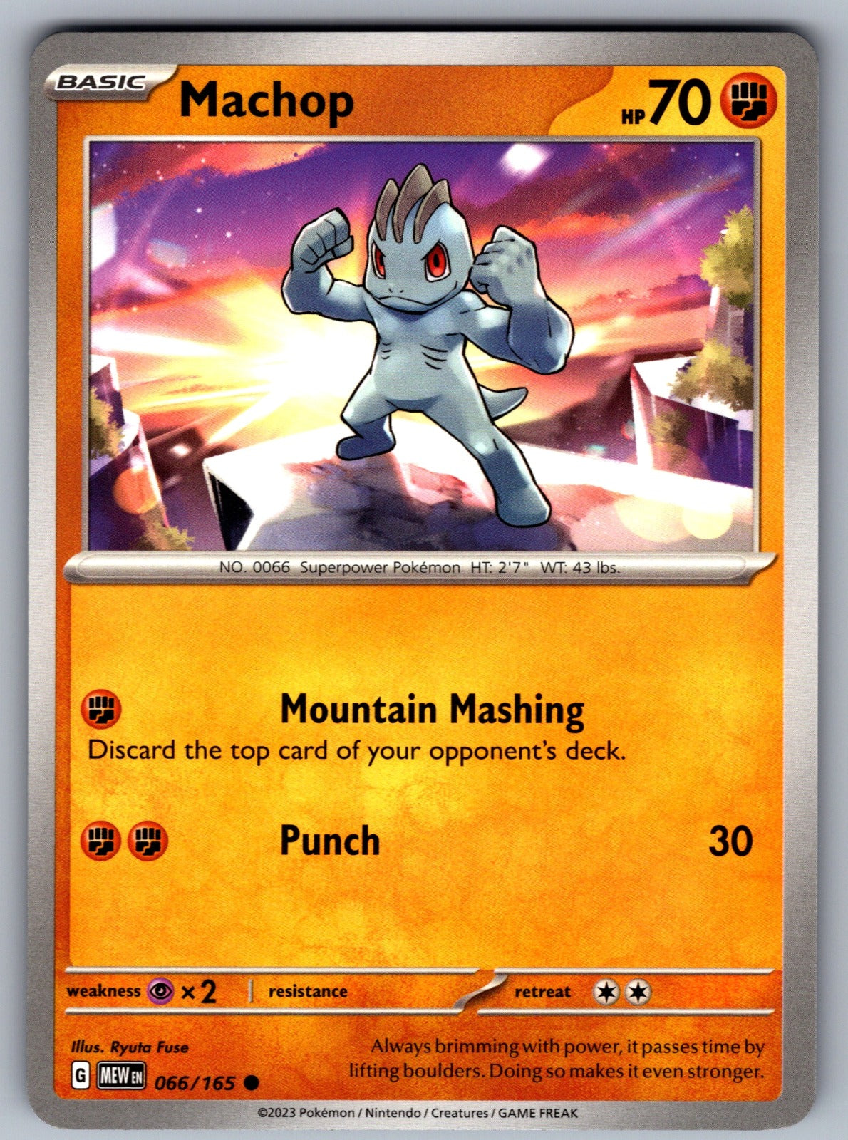 Machop Common SV: Scarlet & Violet 151 066/165 NM 2023