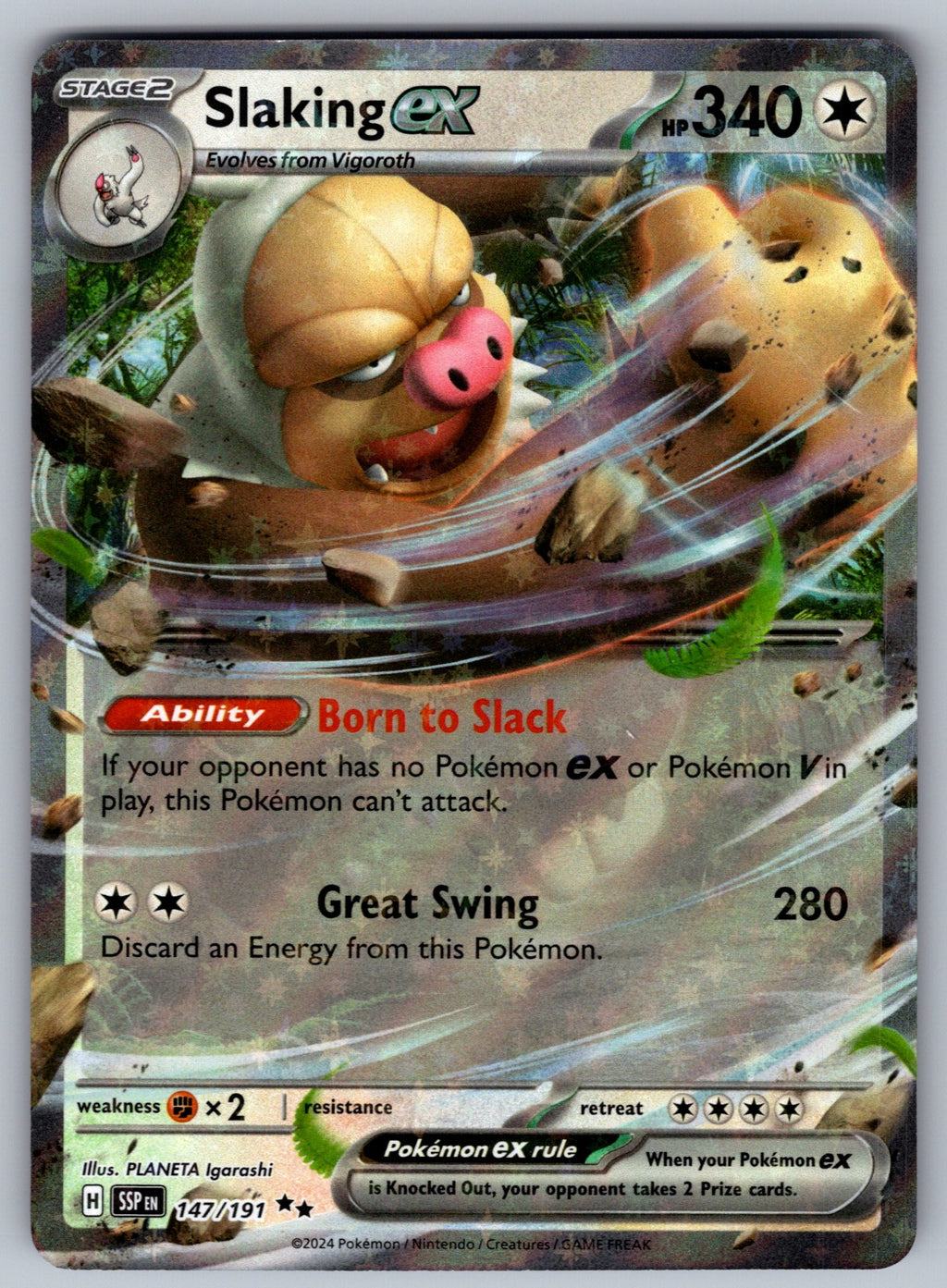 Slaking ex Holo Double Rare SV08: Surging Sparks 147/191 NM 2024