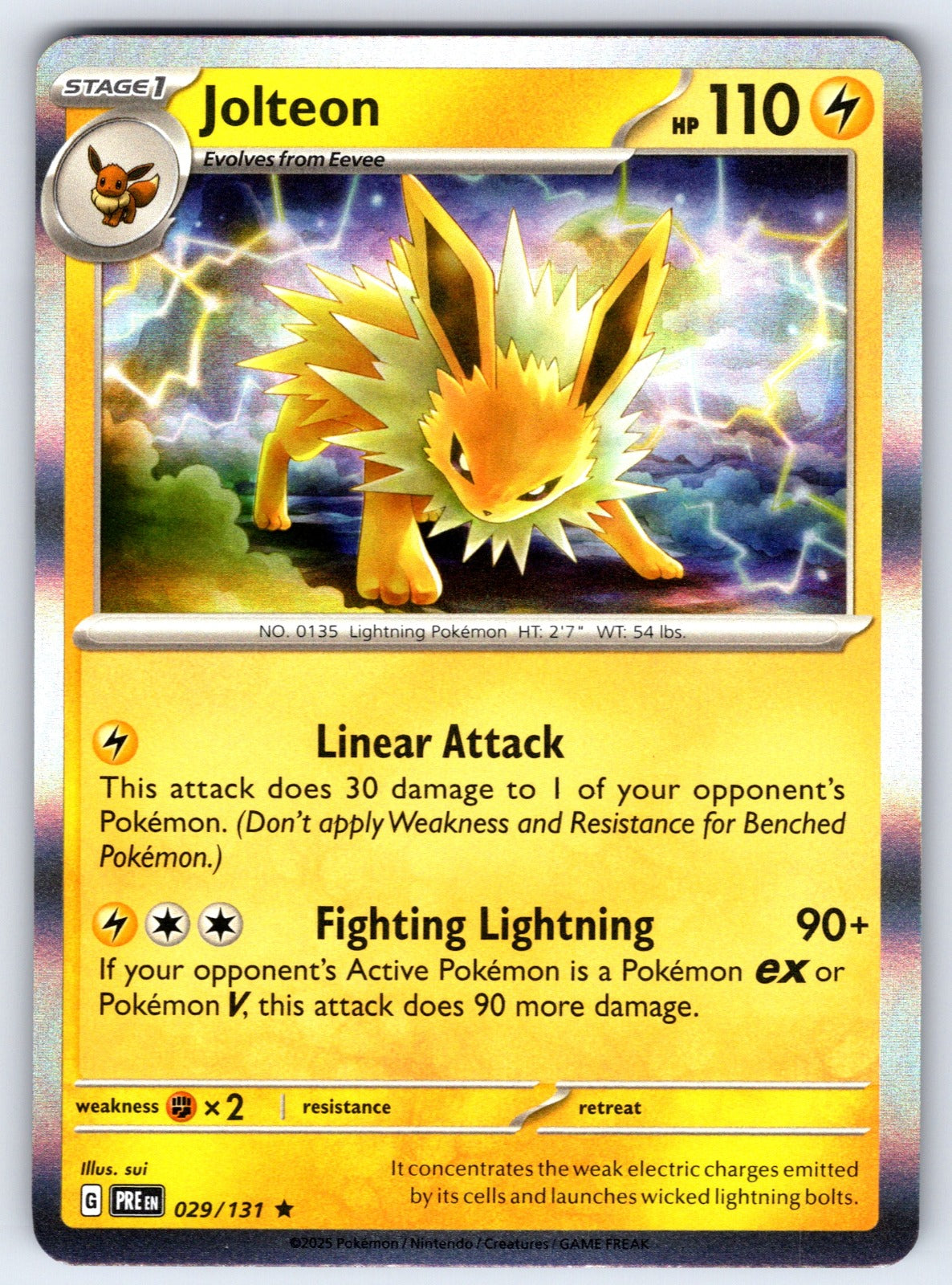 Jolteon Holo Rare SV: Prismatic Evolutions 029/131 NM 2025