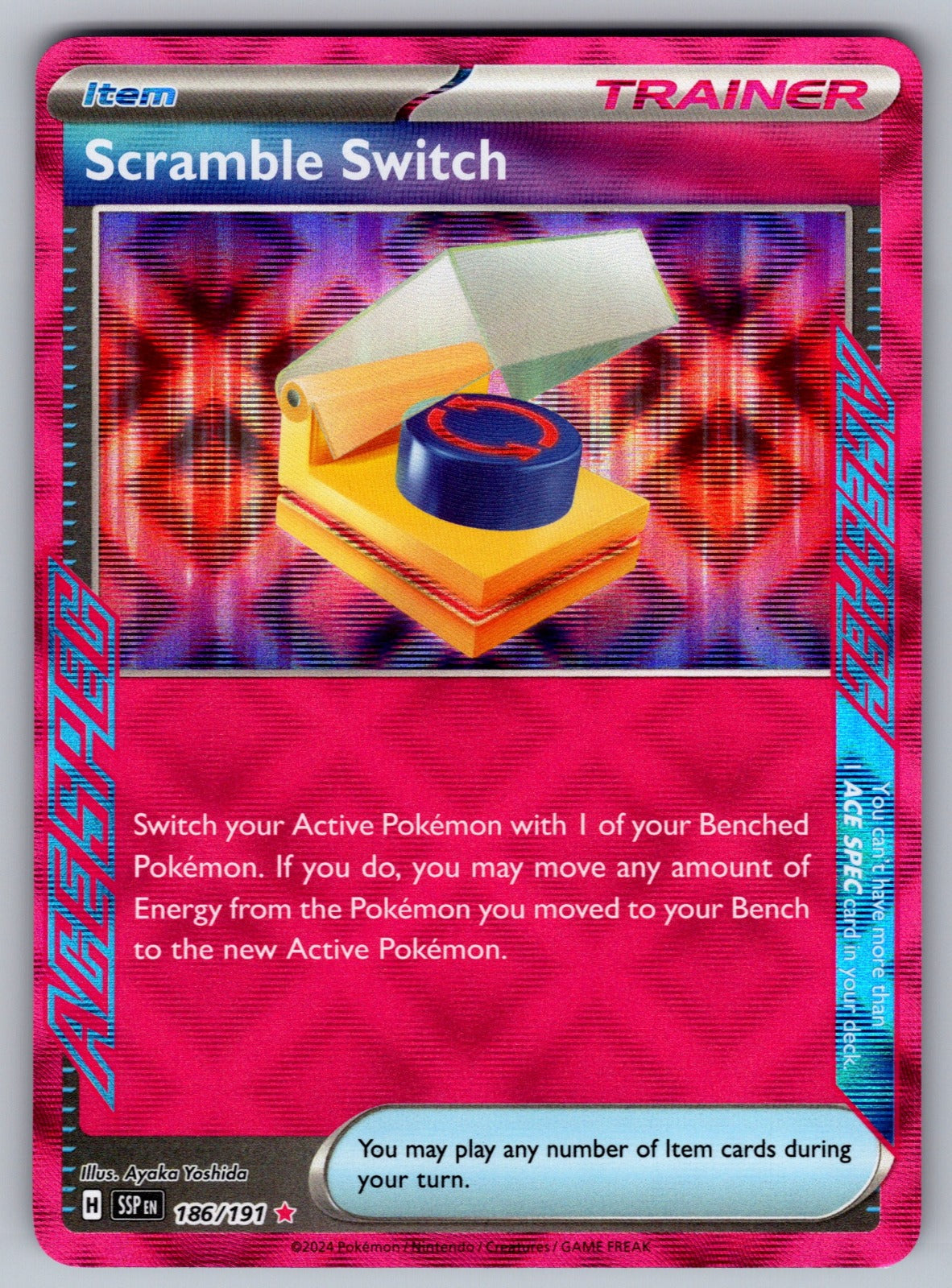 Scramble Switch Holo ACE SPEC Rare SV08: Surging Sparks 186/191 NM 2024