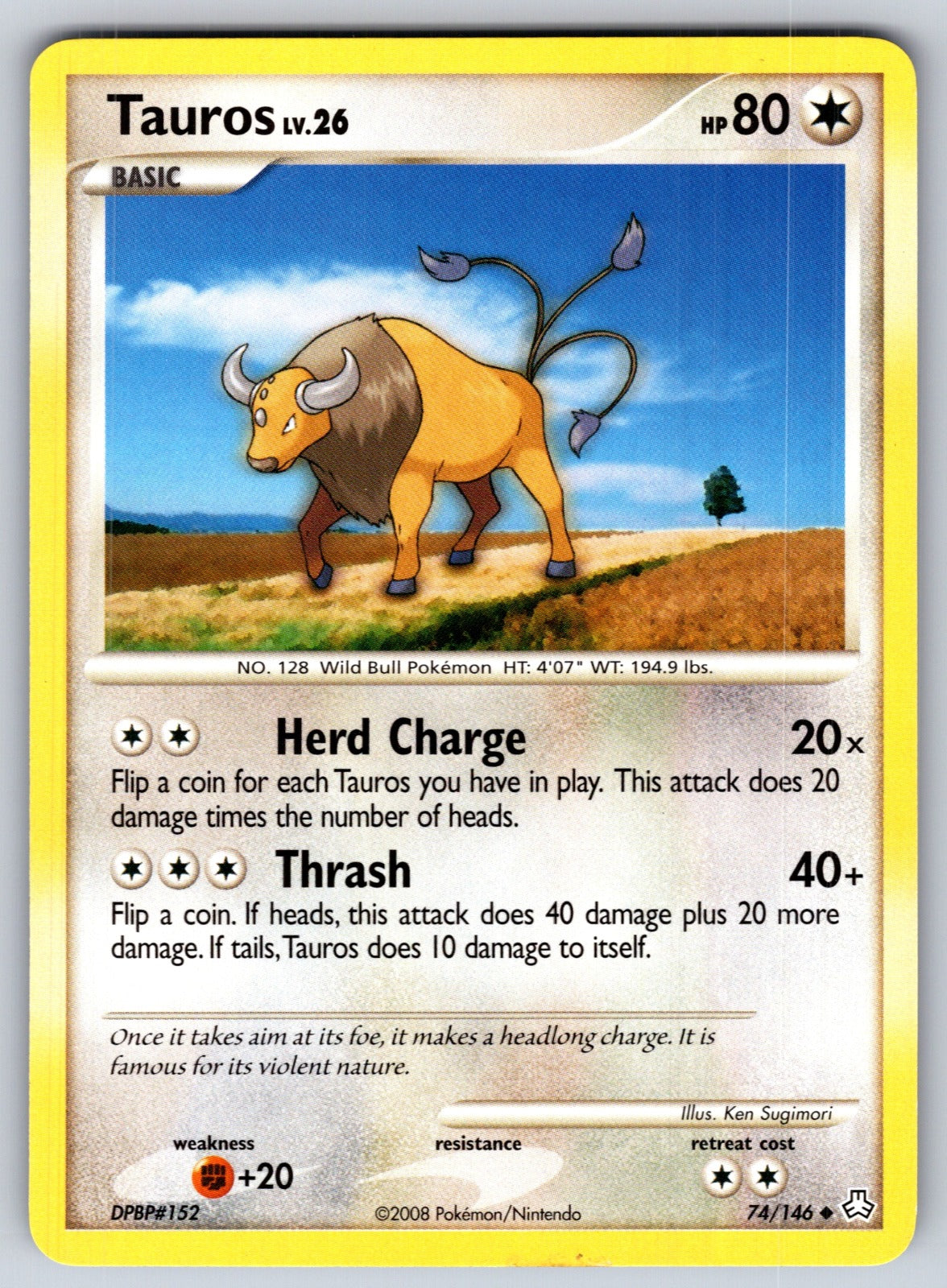 Tauros Uncommon Legends Awakened 74/146 LP 2008