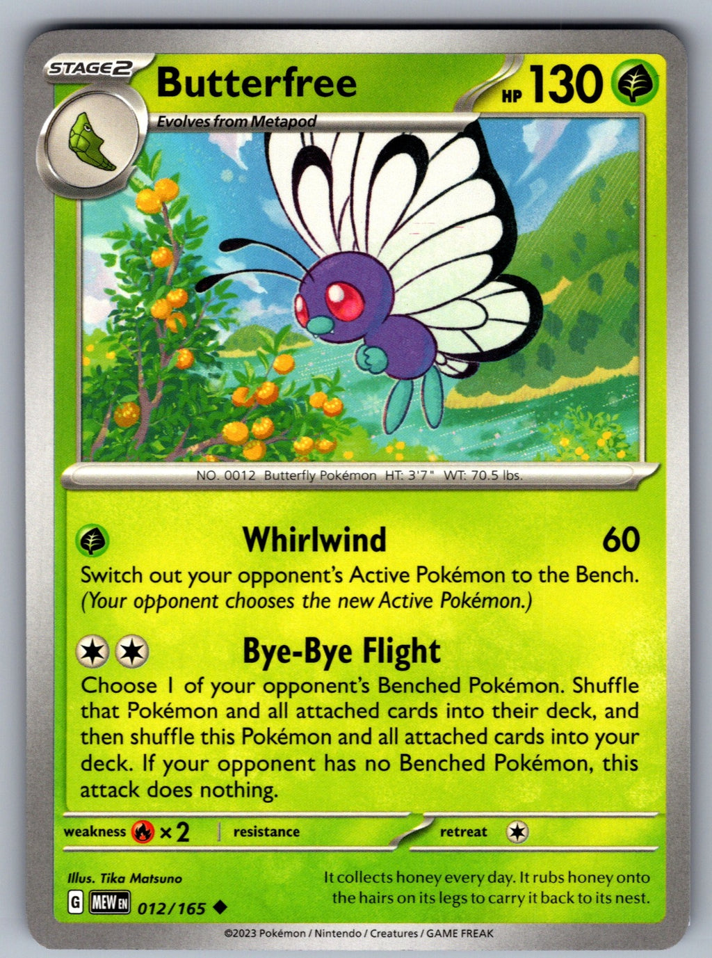 Butterfree Uncommon SV: Scarlet & Violet 151 012/165 NM 2023