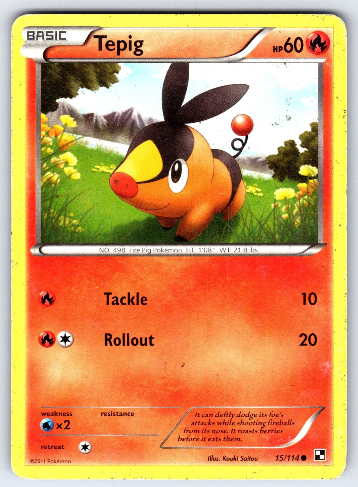 Tepig (15) Common Black and White 15/114 HP 2011