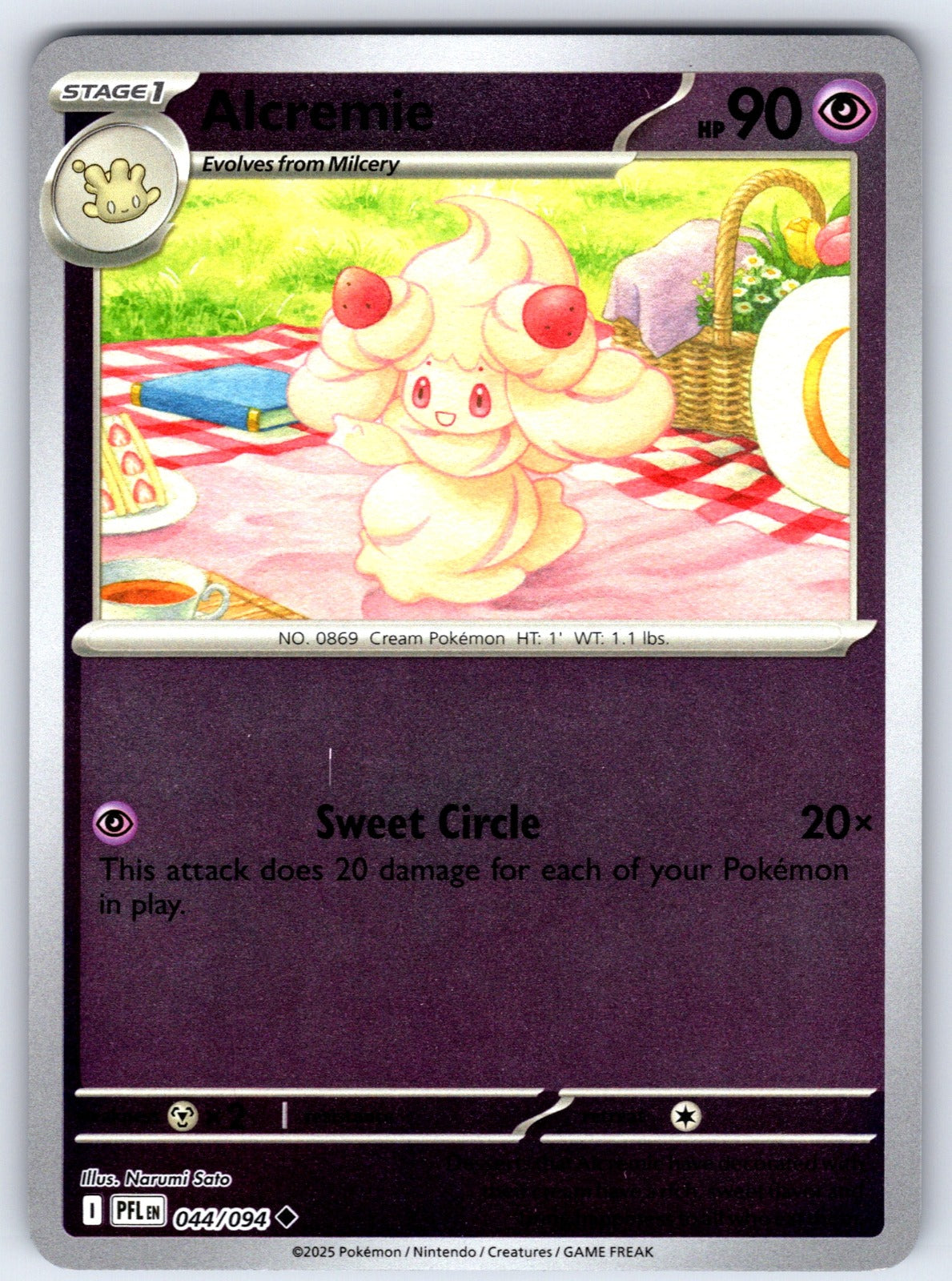 Alcremie Reverse Holo Uncommon ME02: Phantasmal Flames 044/094 NM 2025