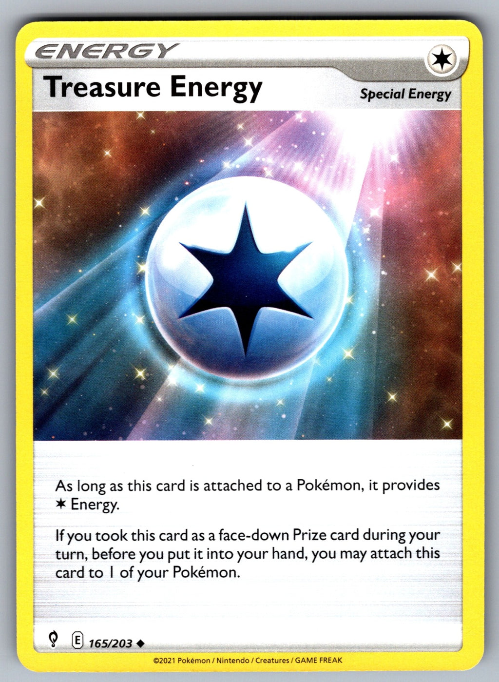 Treasure Energy Uncommon SWSH07: Evolving Skies 165/203 NM 2021