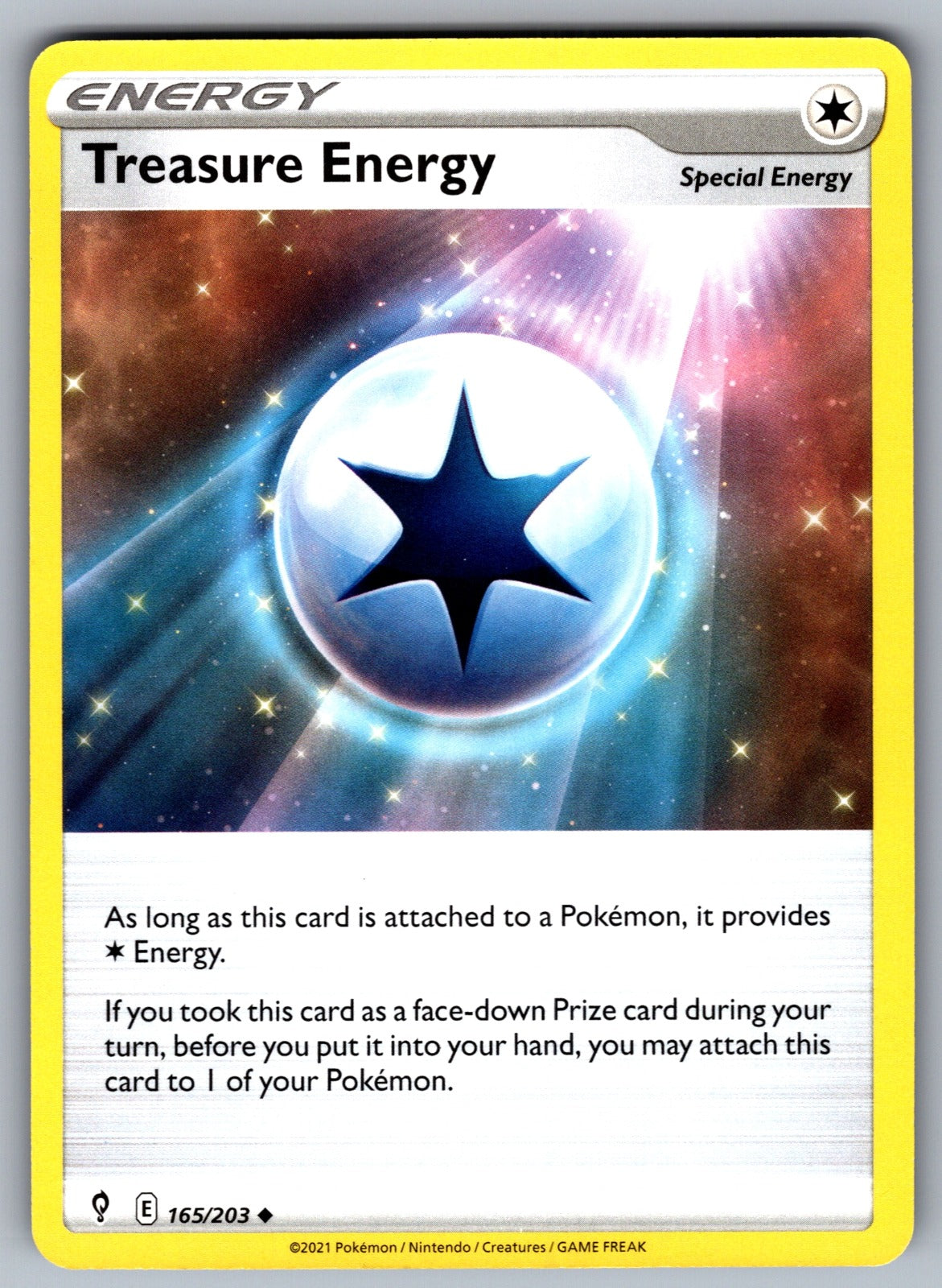 Treasure Energy Uncommon SWSH07: Evolving Skies 165/203 NM 2021