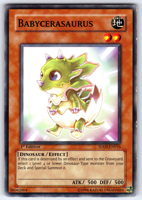 Babycerasaurus 1st Edition Common Structure Deck: Dinosaur's Rage SD09-EN016 NM 