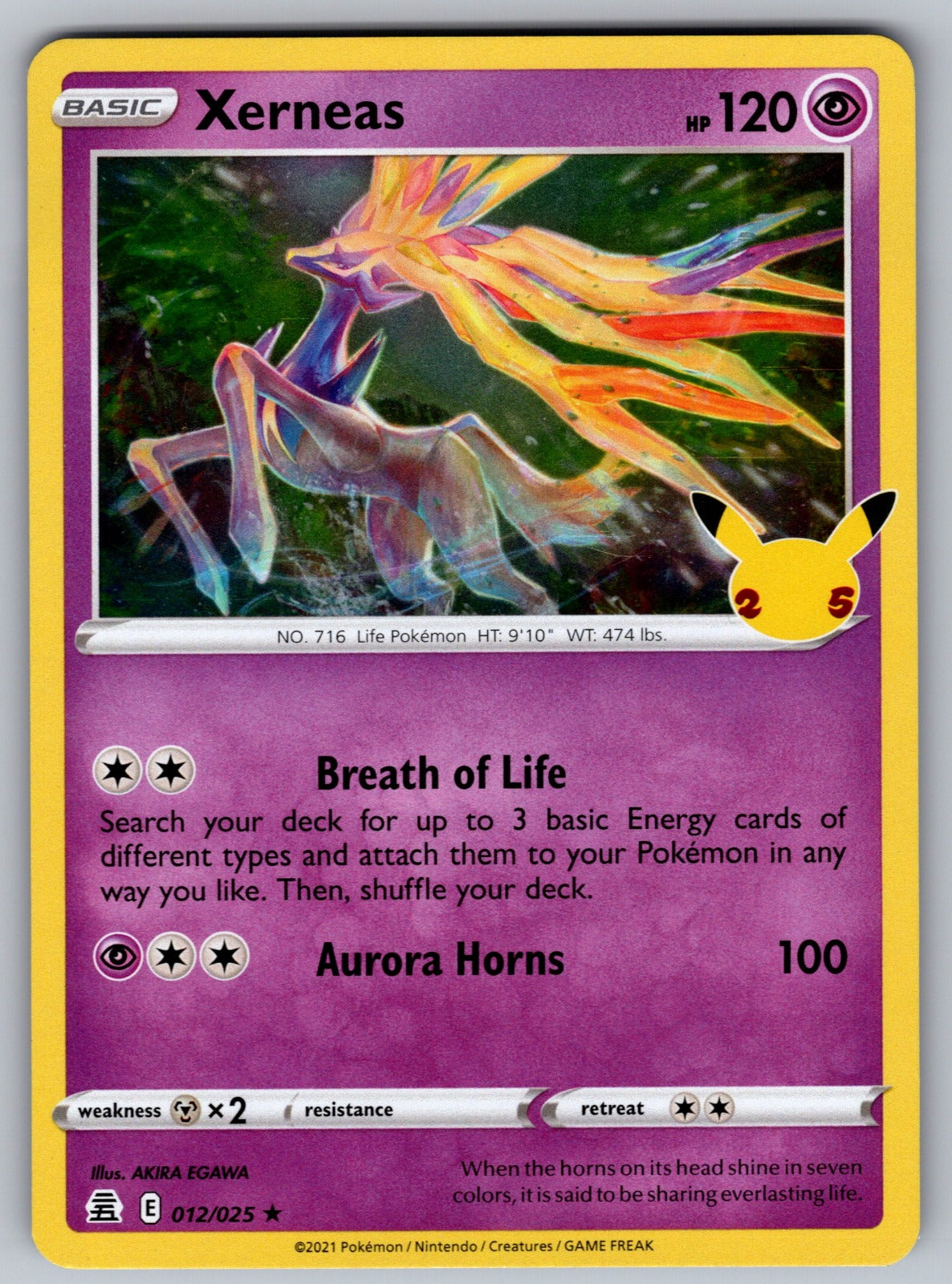 Xerneas Holo Rare Celebrations 012/025 NM 2021