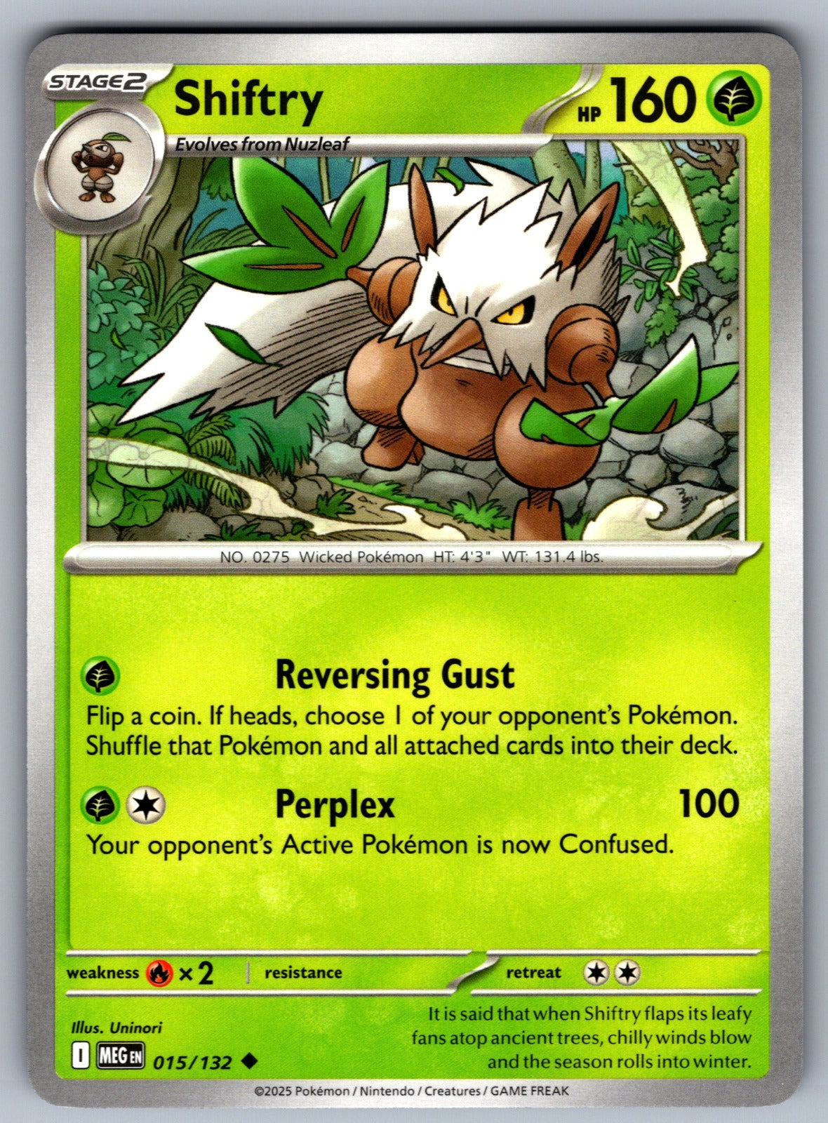 Shiftry Uncommon ME01: Mega Evolution 015/132 NM 2025