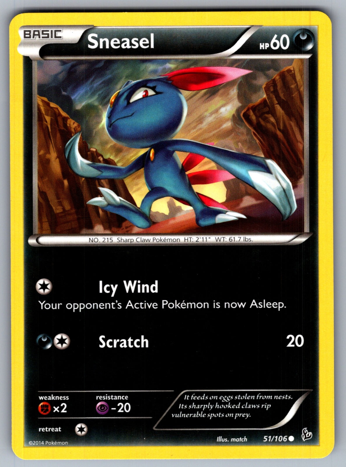 Sneasel (51) Common XY - Flashfire 51/106 LP 2014