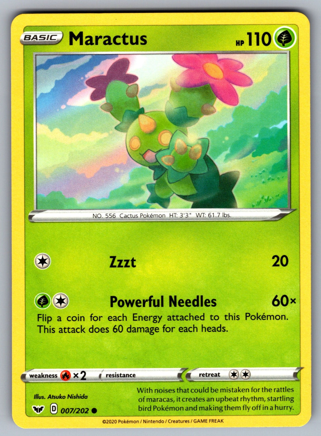 Maractus Common SWSH01: Sword & Shield Base Set 007/202 NM 2020