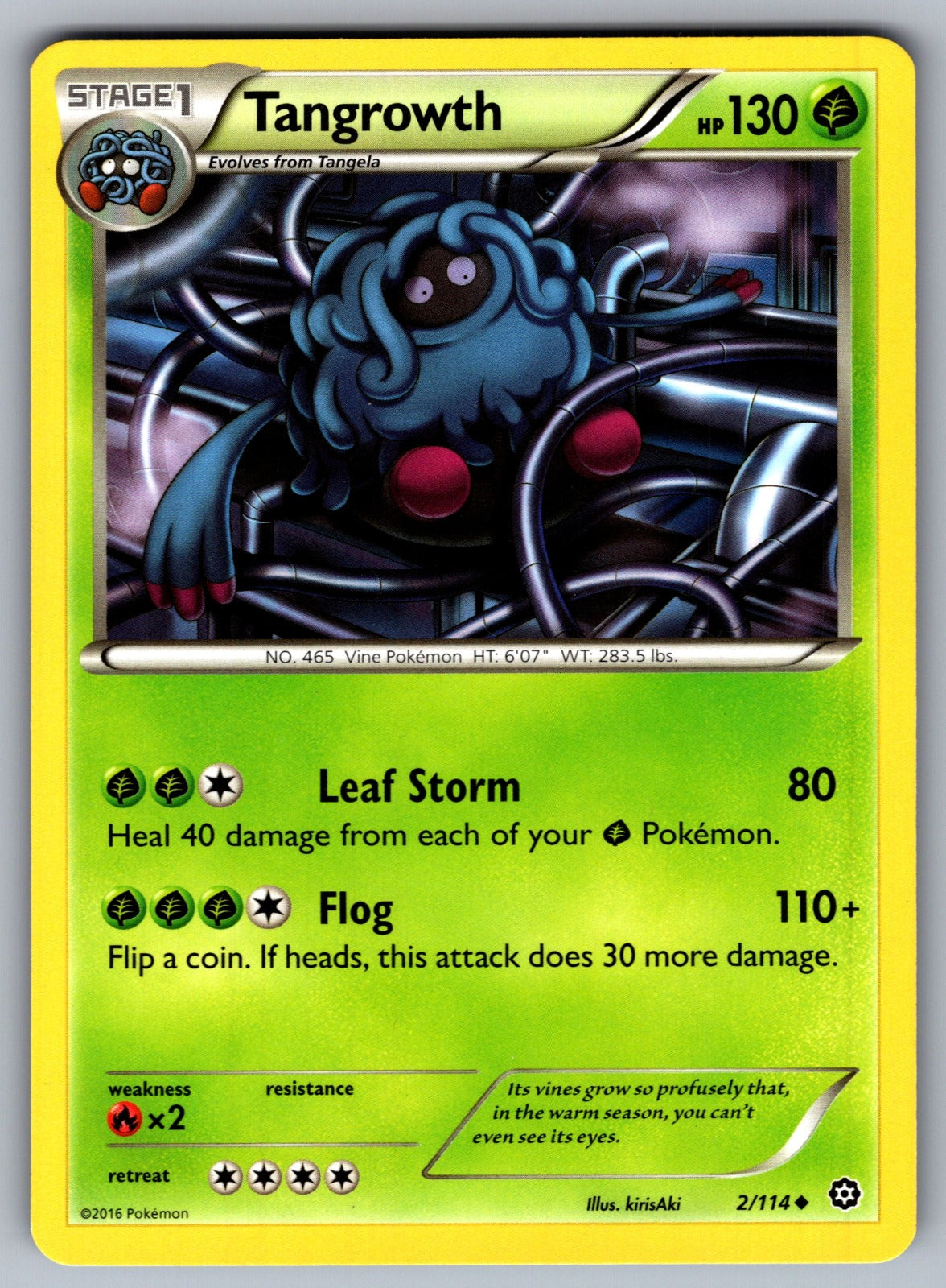 Tangrowth Uncommon XY - Steam Siege 2/114 LP 2016