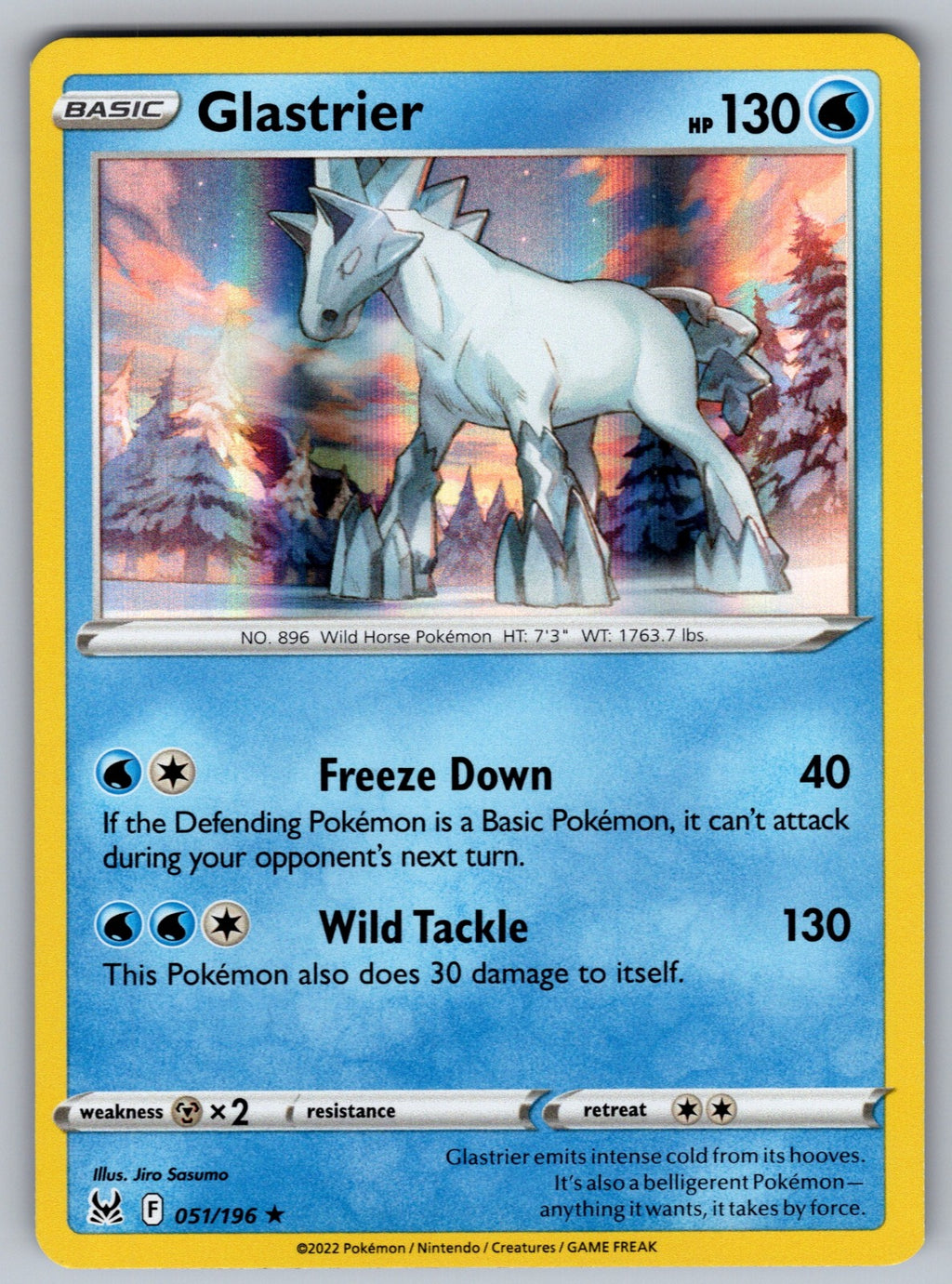 Glastrier Holo Rare SWSH11: Lost Origin 051/196 NM 2022