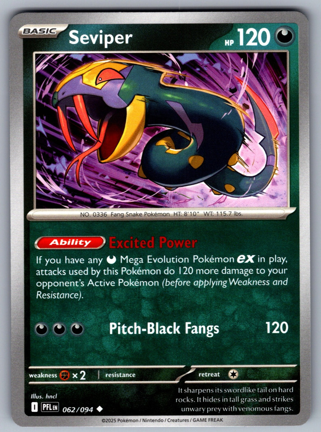 Seviper Uncommon ME02: Phantasmal Flames 062/094 NM 2025