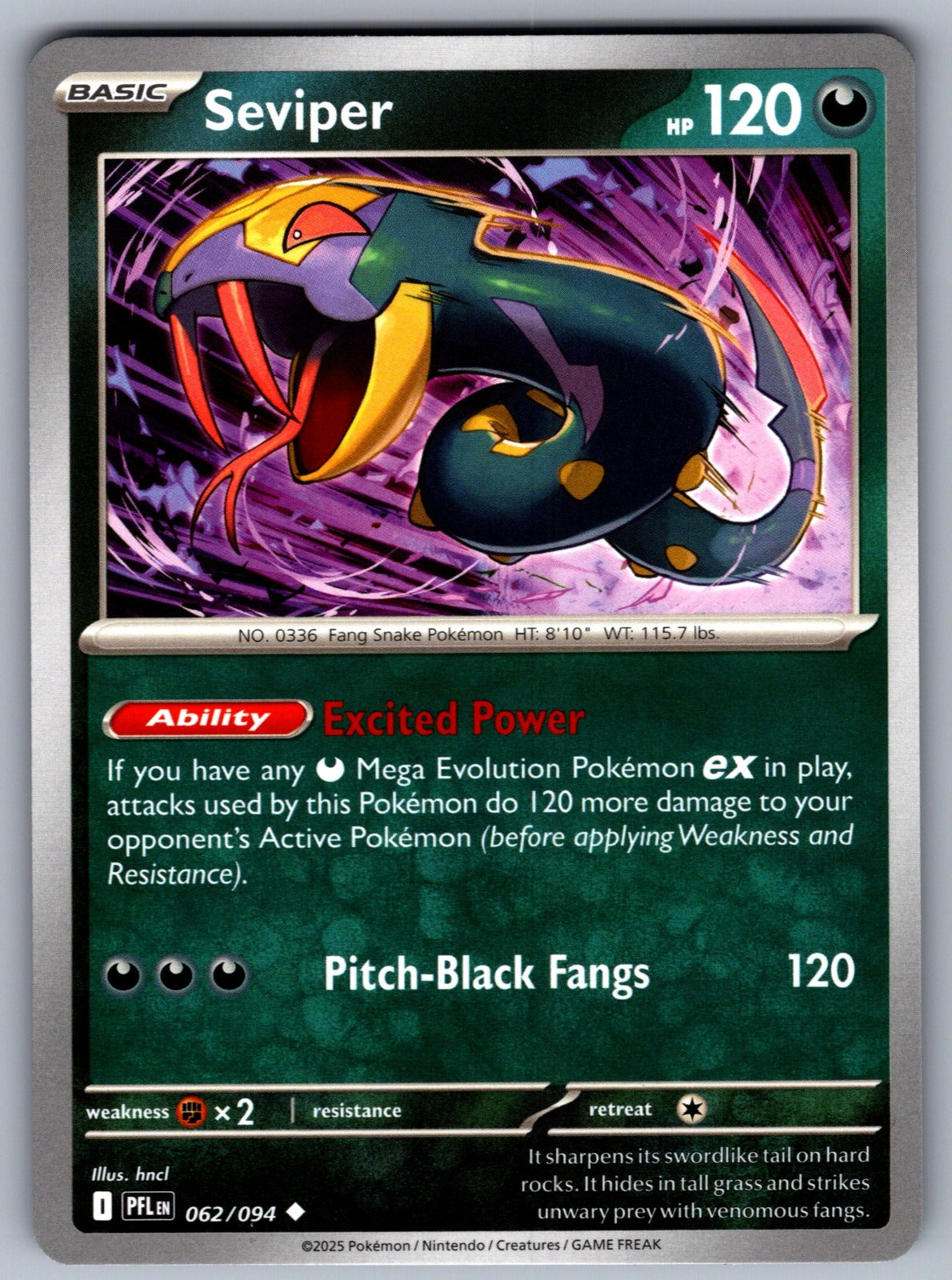 Seviper Uncommon ME02: Phantasmal Flames 062/094 NM 2025
