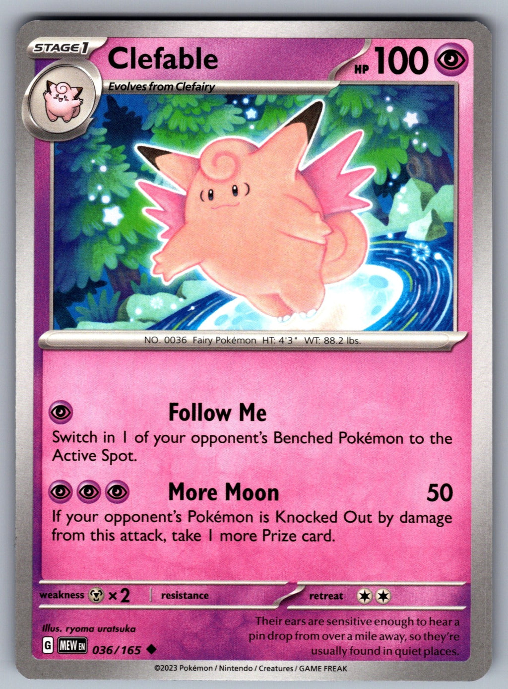 Clefable Uncommon SV: Scarlet & Violet 151 036/165 NM 2023