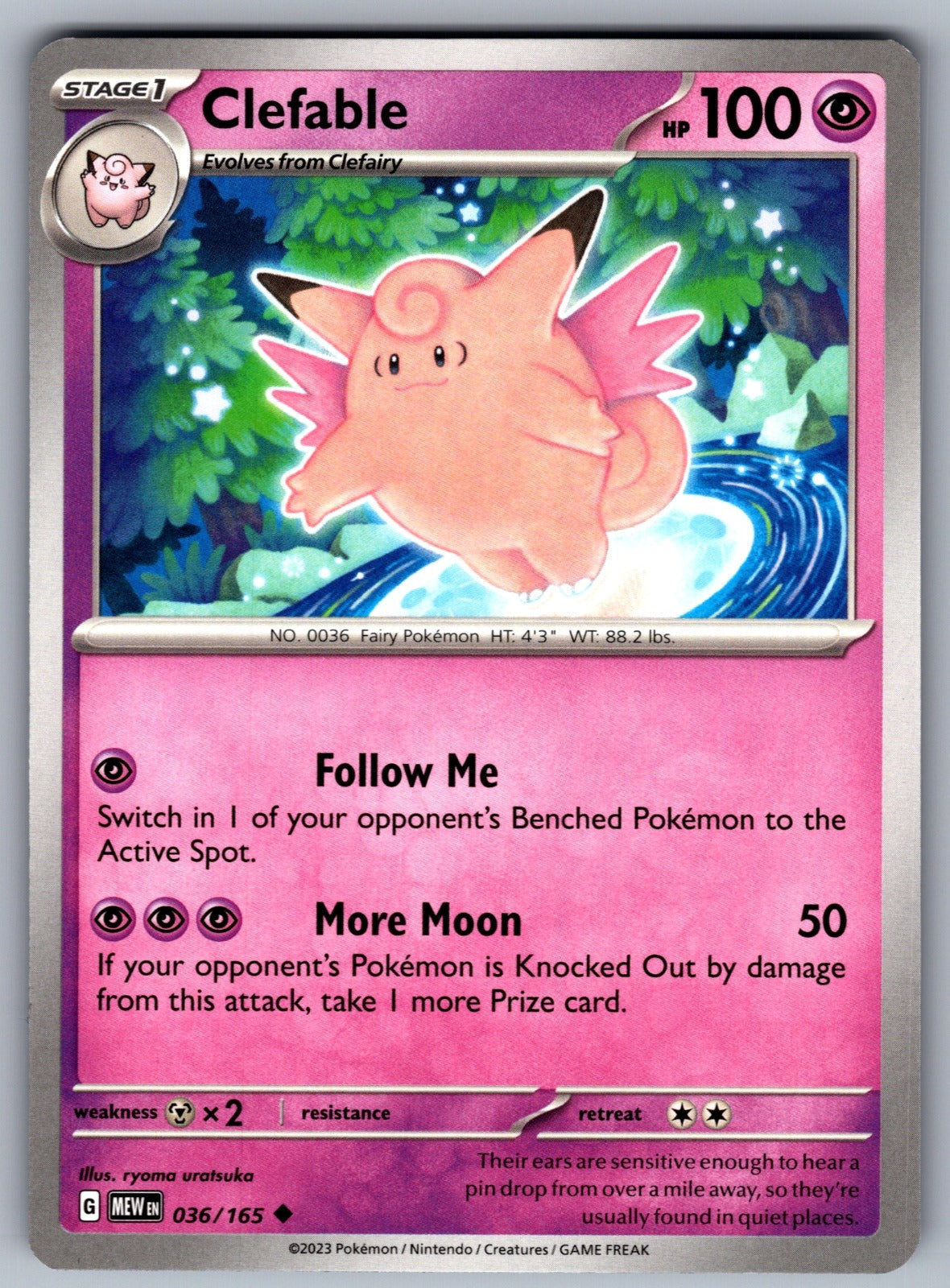 Clefable Uncommon SV: Scarlet & Violet 151 036/165 NM 2023