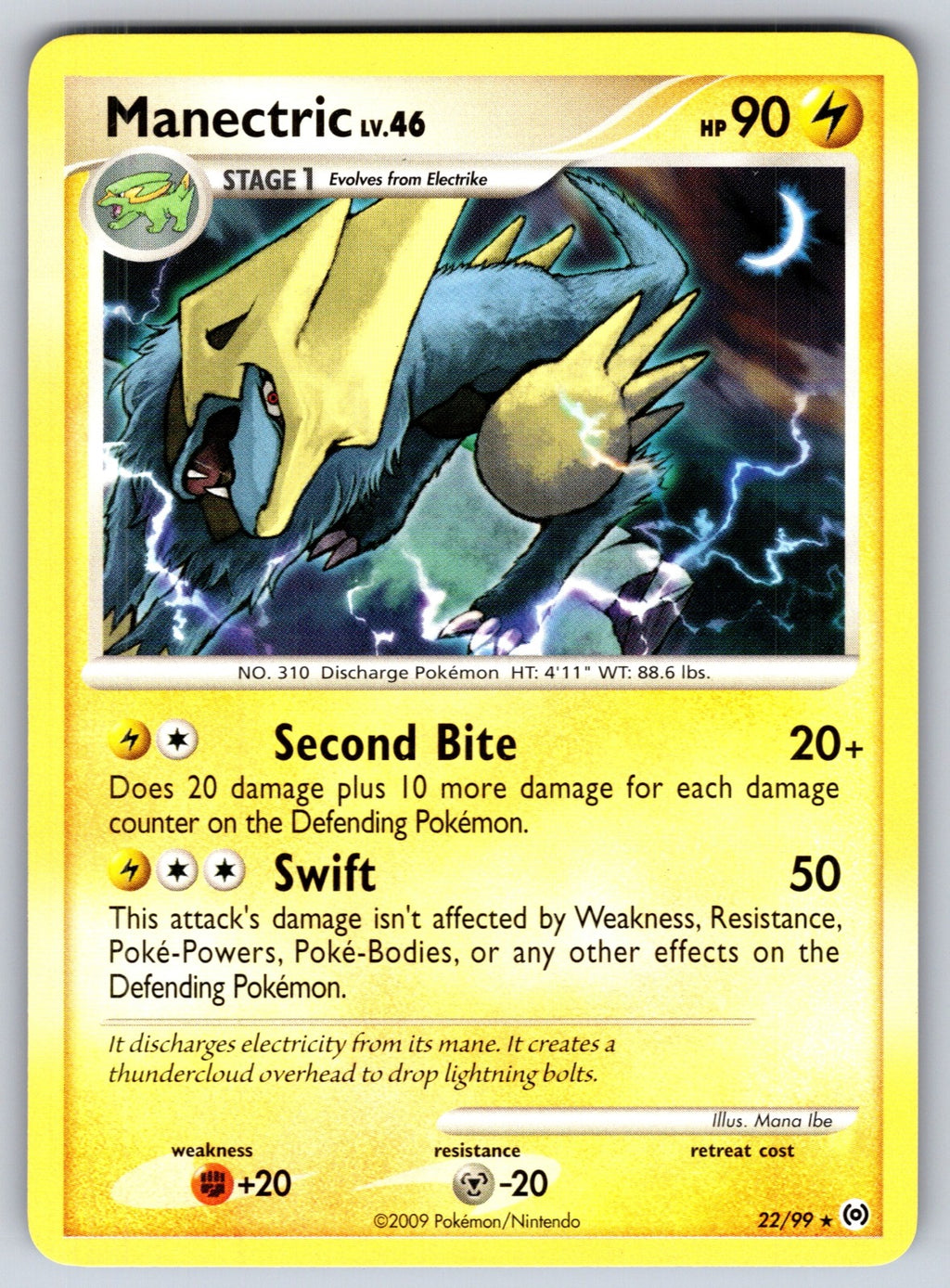 Manectric (22) Rare Arceus 22/99 LP 2009