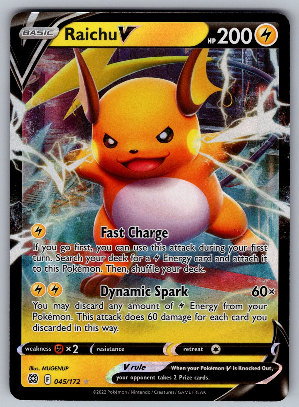Raichu V Holo Ultra Rare SWSH09: Brilliant Stars 045/172 NM 2022
