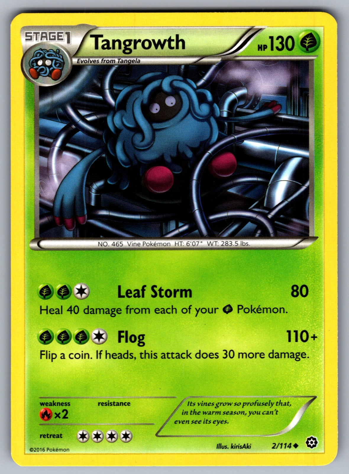 Tangrowth Uncommon XY - Steam Siege 2/114 LP 2016