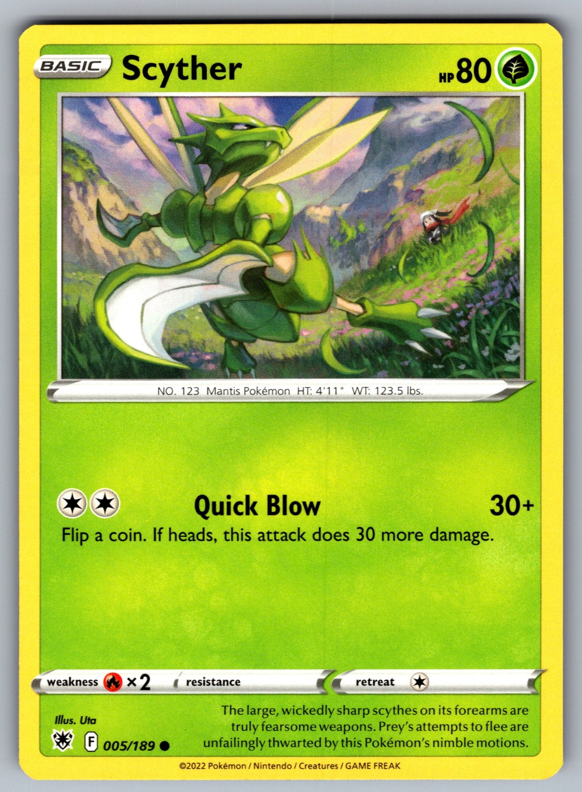 Scyther (005) Common SWSH10: Astral Radiance 005/189 NM 2022