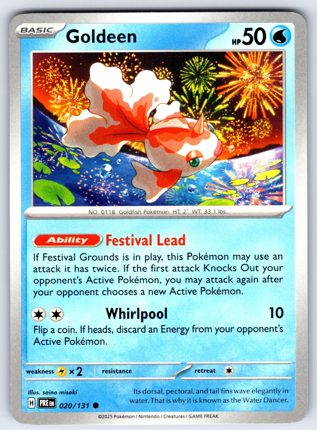 Goldeen Common SV: Prismatic Evolutions 020/131 NM 2025