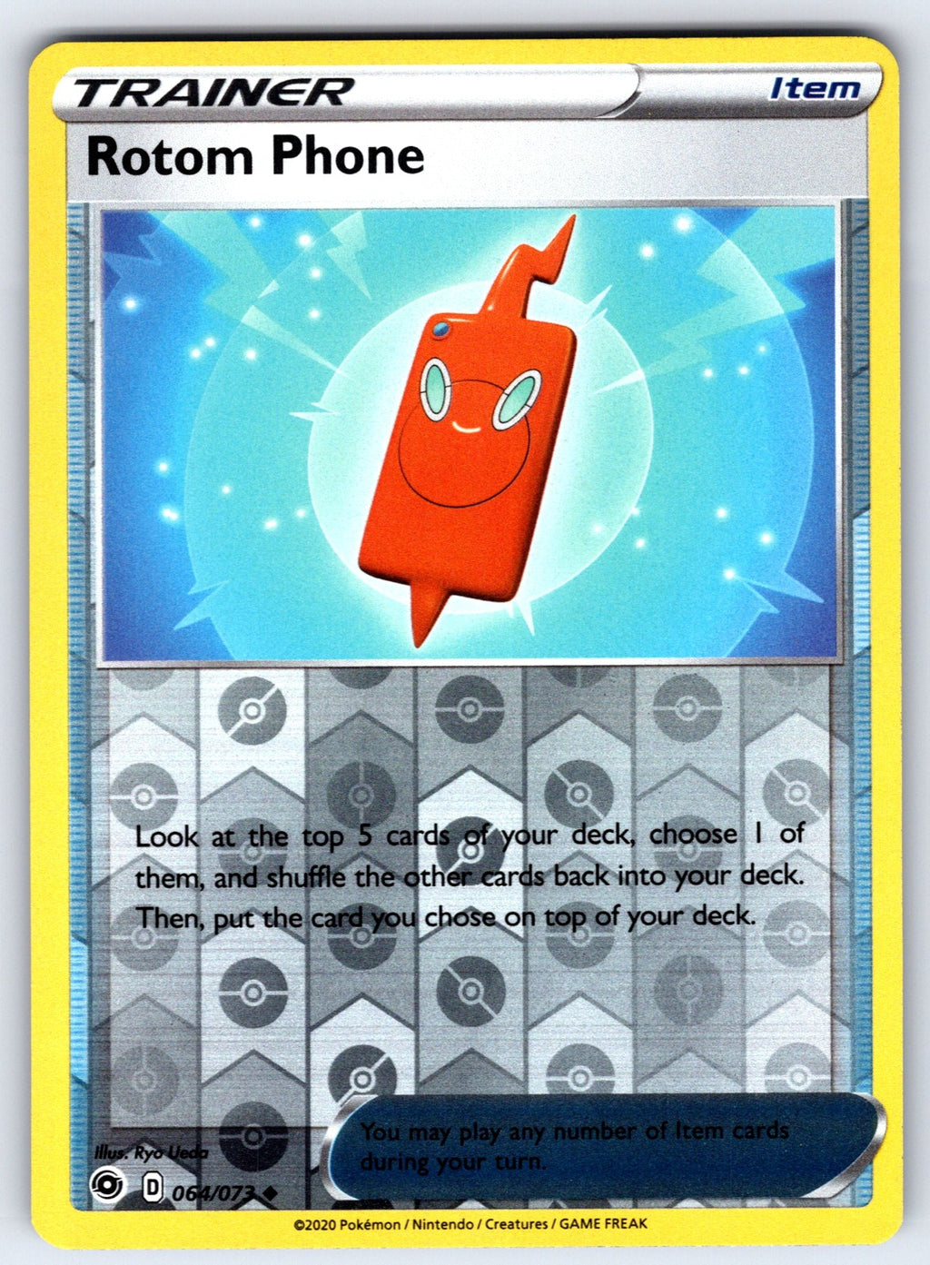Rotom Phone Reverse Holo Uncommon Champion's Path 64/73 NM 2020