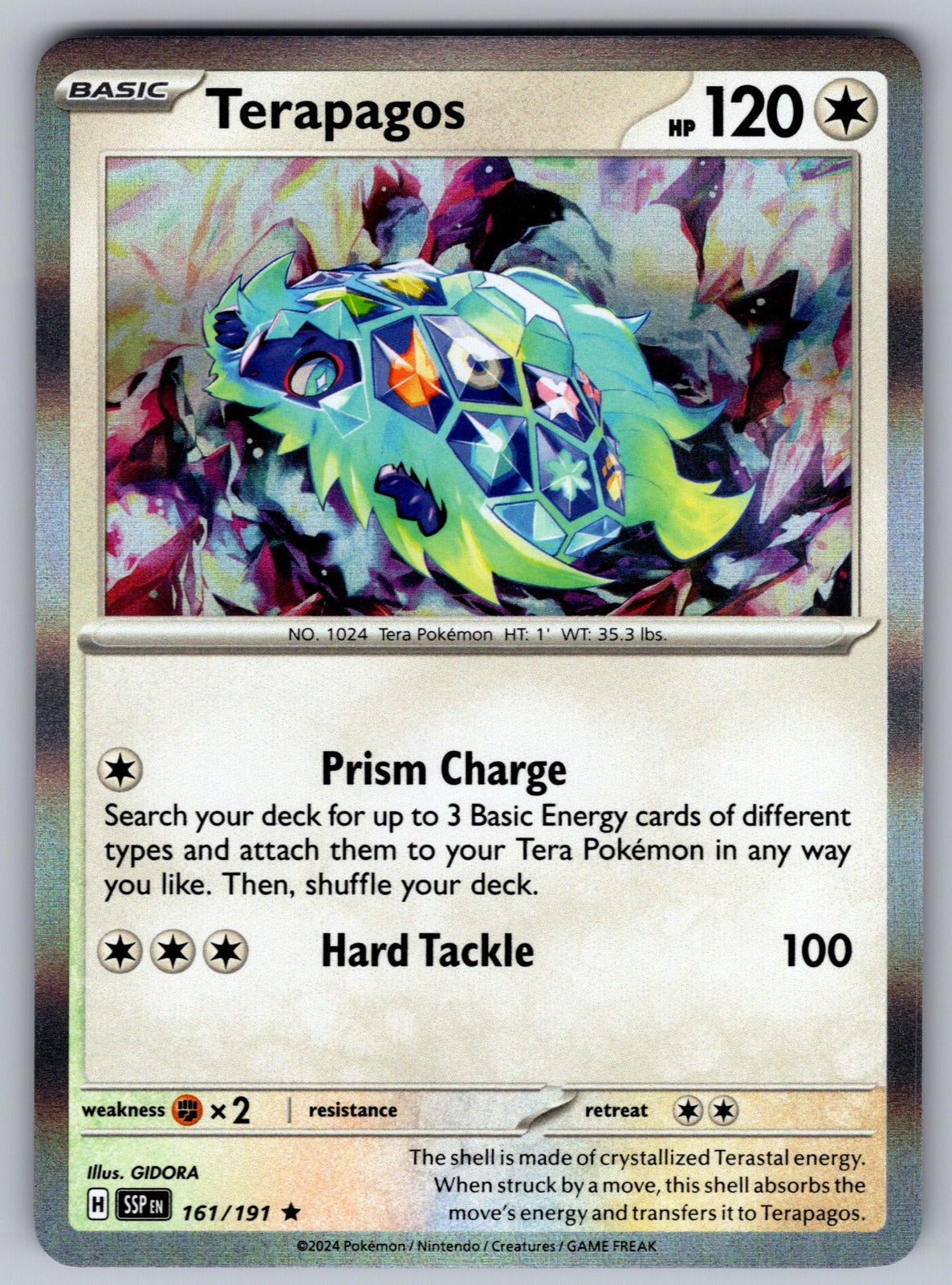 Terapagos Holo Rare SV08: Surging Sparks 161/191 NM 2024