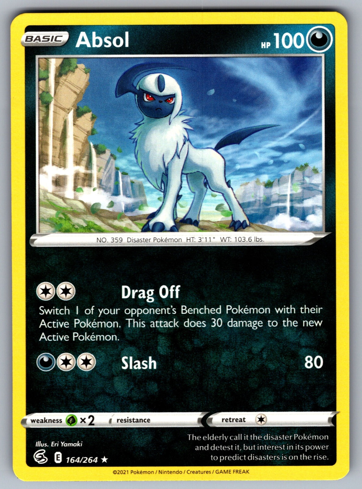 Absol Rare SWSH08: Fusion Strike 164/264 NM 2021