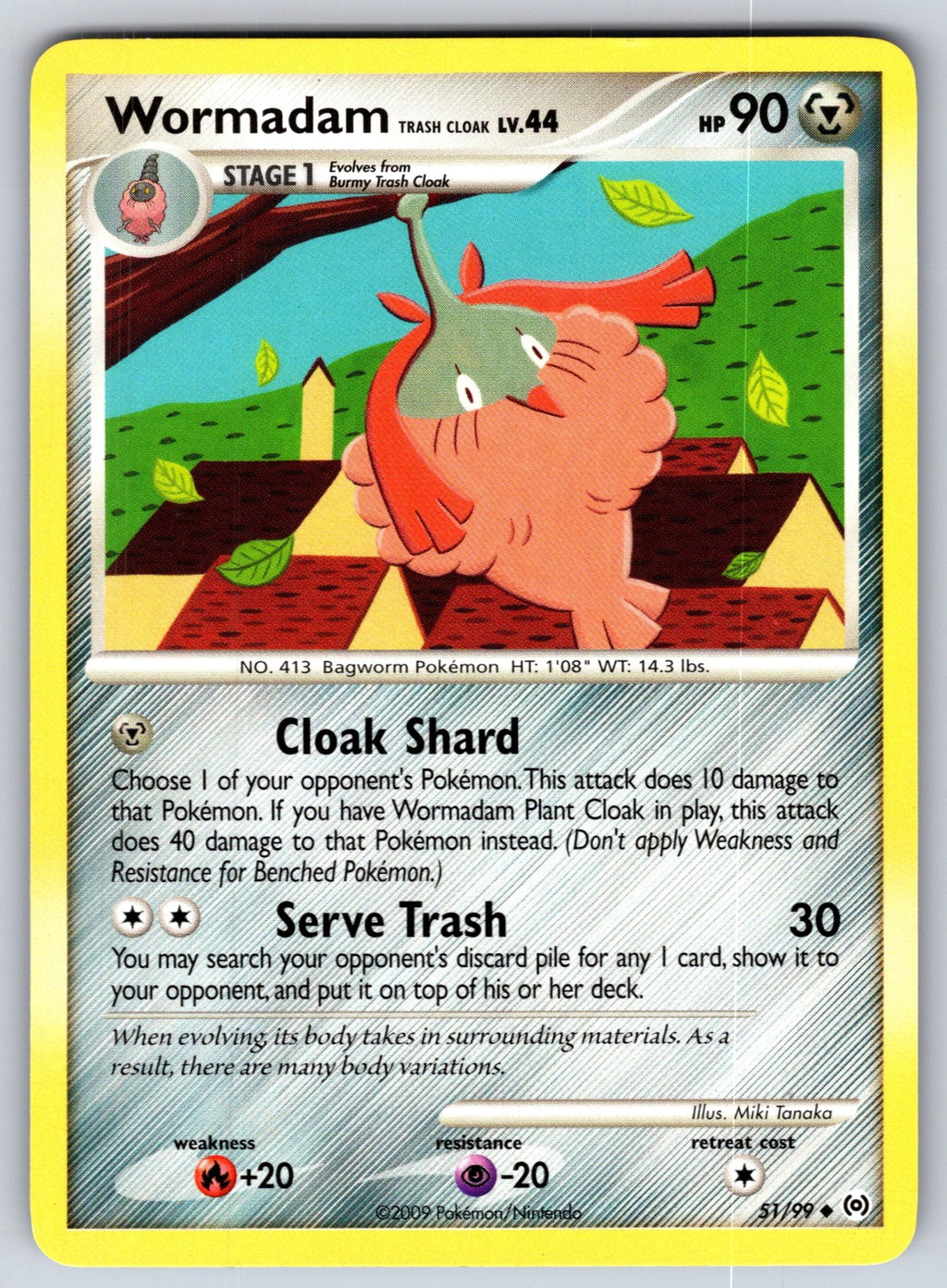 Wormadam Trash Cloak Uncommon Arceus 51/99 LP 2009
