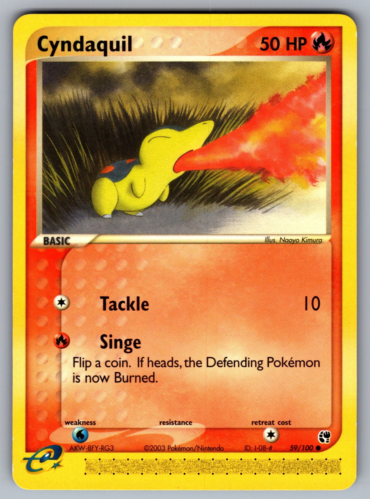 Cyndaquil Common Sandstorm 59/100 NM 2003