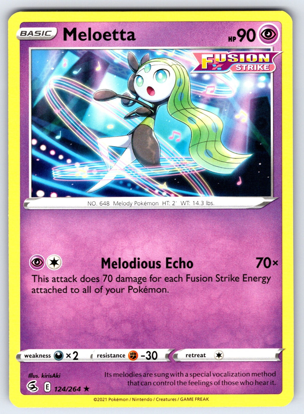 Meloetta Rare SWSH08: Fusion Strike 124/264 LP 2021